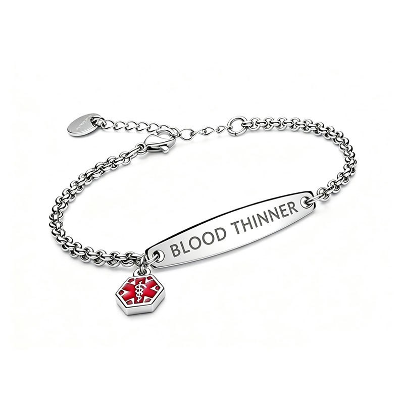 Free Engraving Medical ID Bracelet Stainless Steel Emergency Waterproof Jewelry