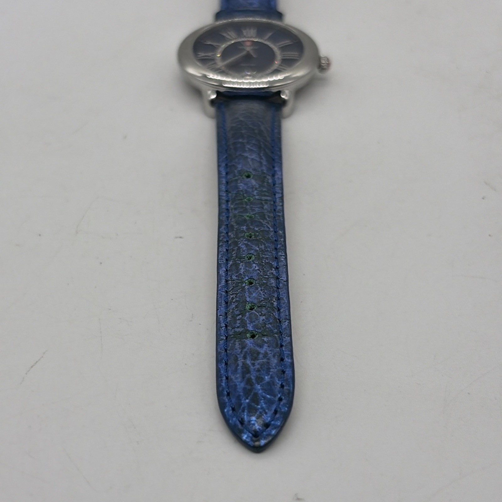 Michele Serein Diamond Watch Ocean blue Dial Genuine Leather Band MW21B00A0964
