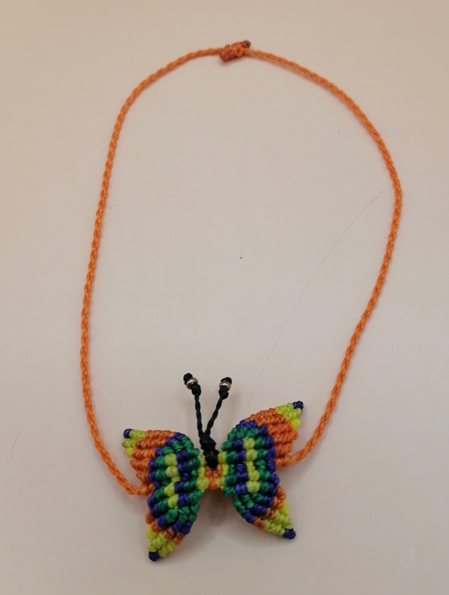 Hand-woven Multicolor Butterfly Macrame Anklet