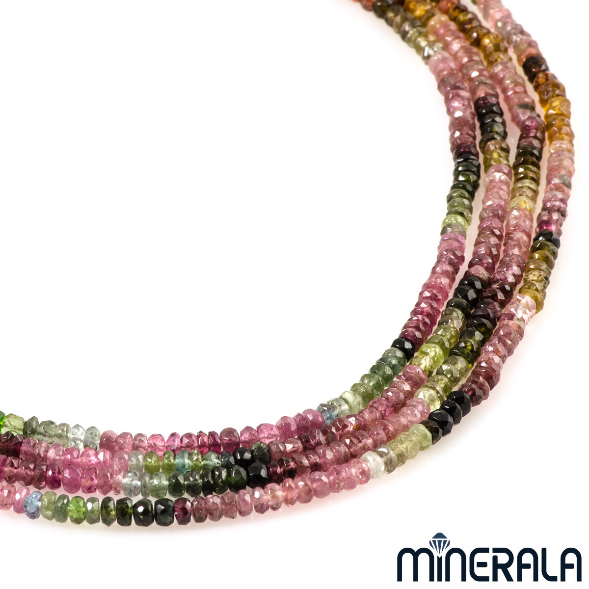 NATURAL TOURMALINE GEMSTONE FACETED ROUNDELLE 3.5mm BEADS 15″ STRAND