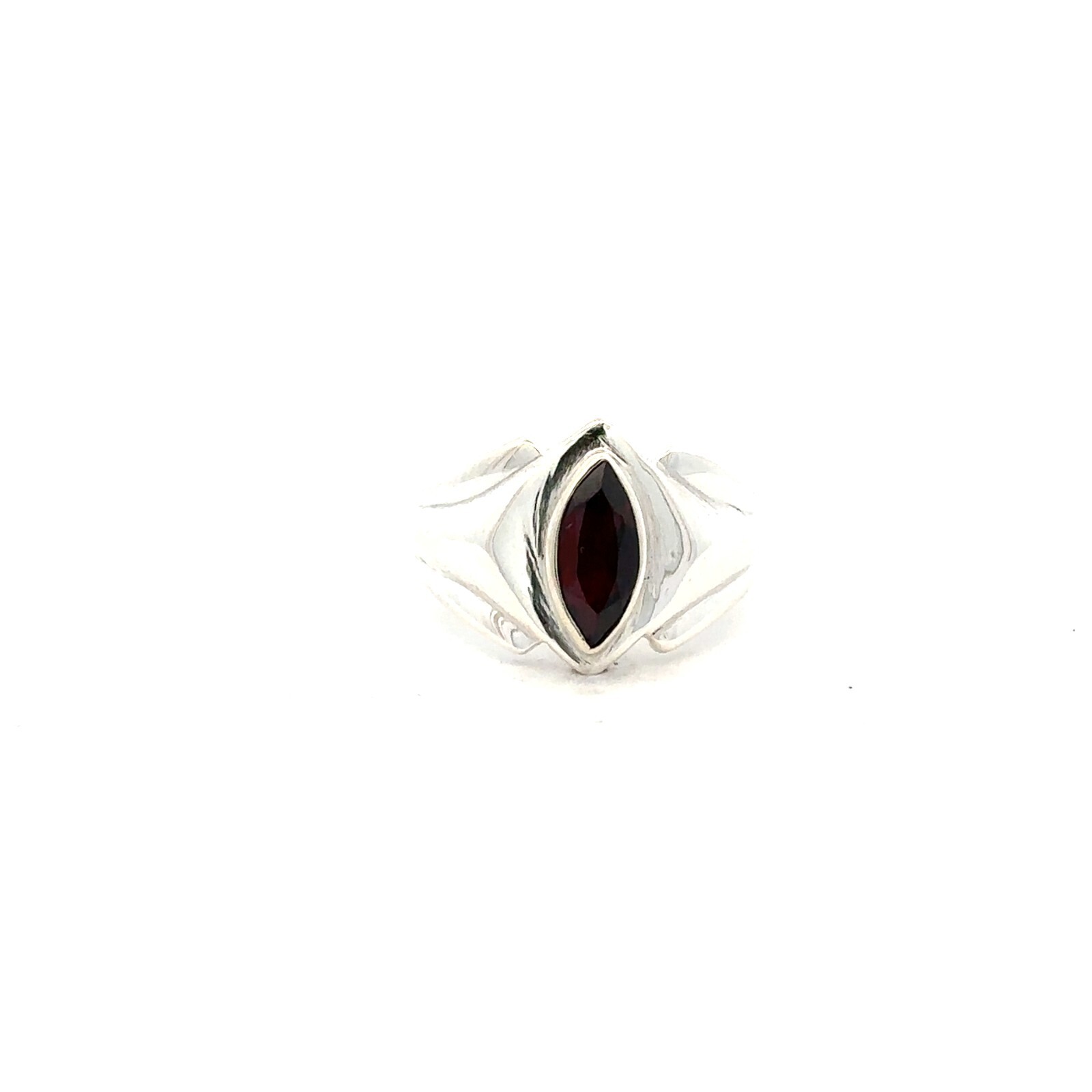 Sterling Silver Marquise Cut Garnet Ring (Size 6) Stone 4 x 10 mm