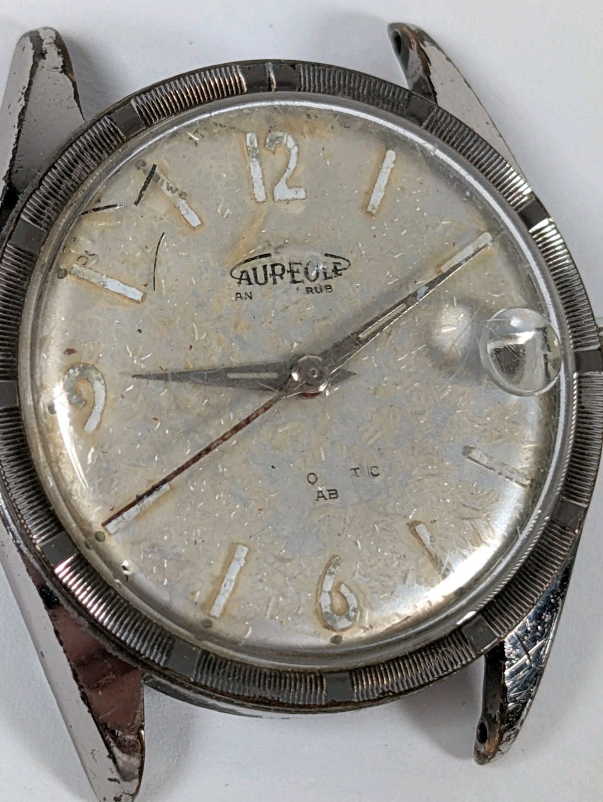 AS-IS PARTS REPAIR Vtg Aureole Date Automatic Watch 17 Jewels Men’s 34mm