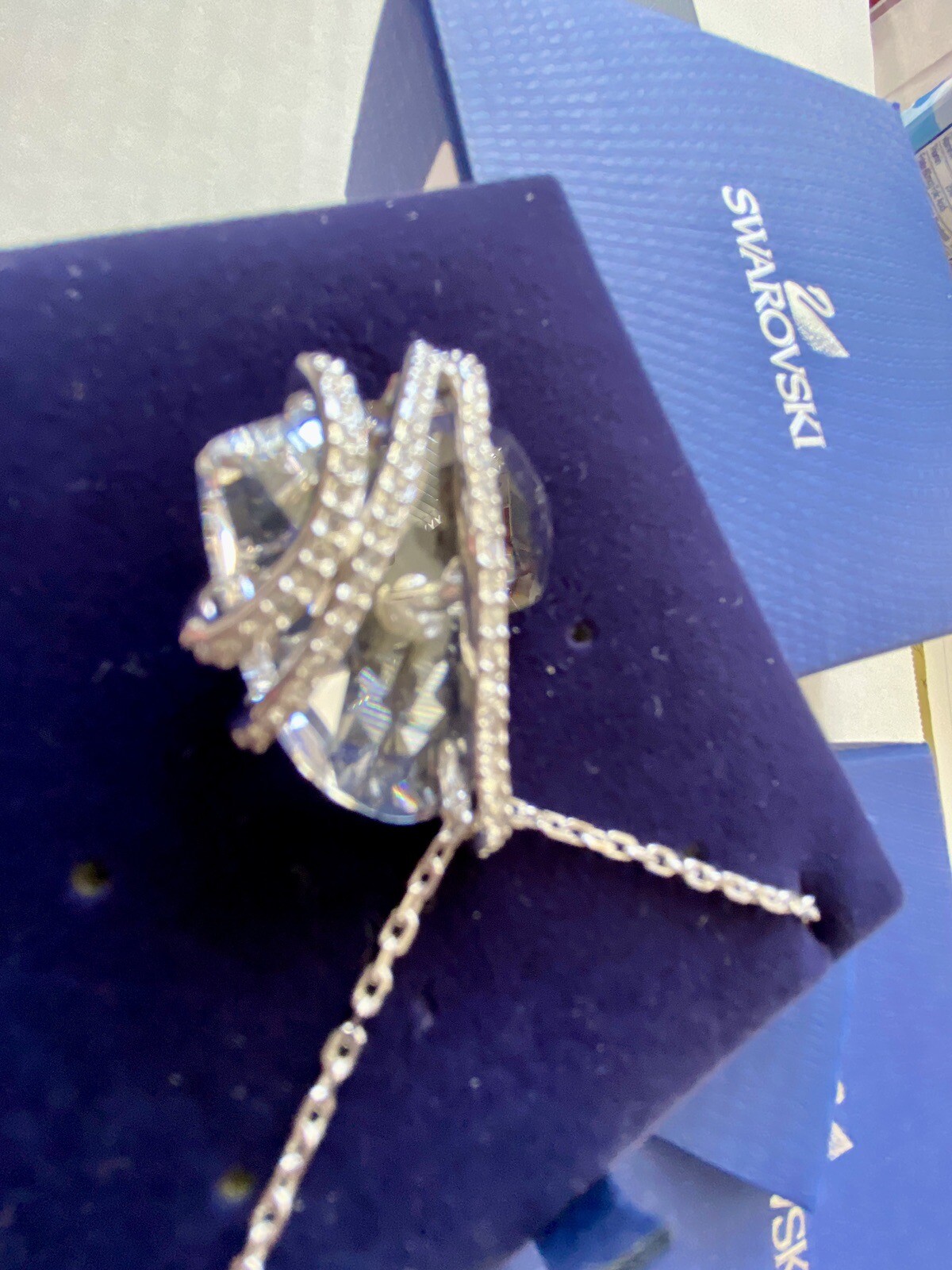 NEW AUTHENTIC Swarovski 3D Crystal Wrapped Heart Pendant Chain NecklaceLove Gift