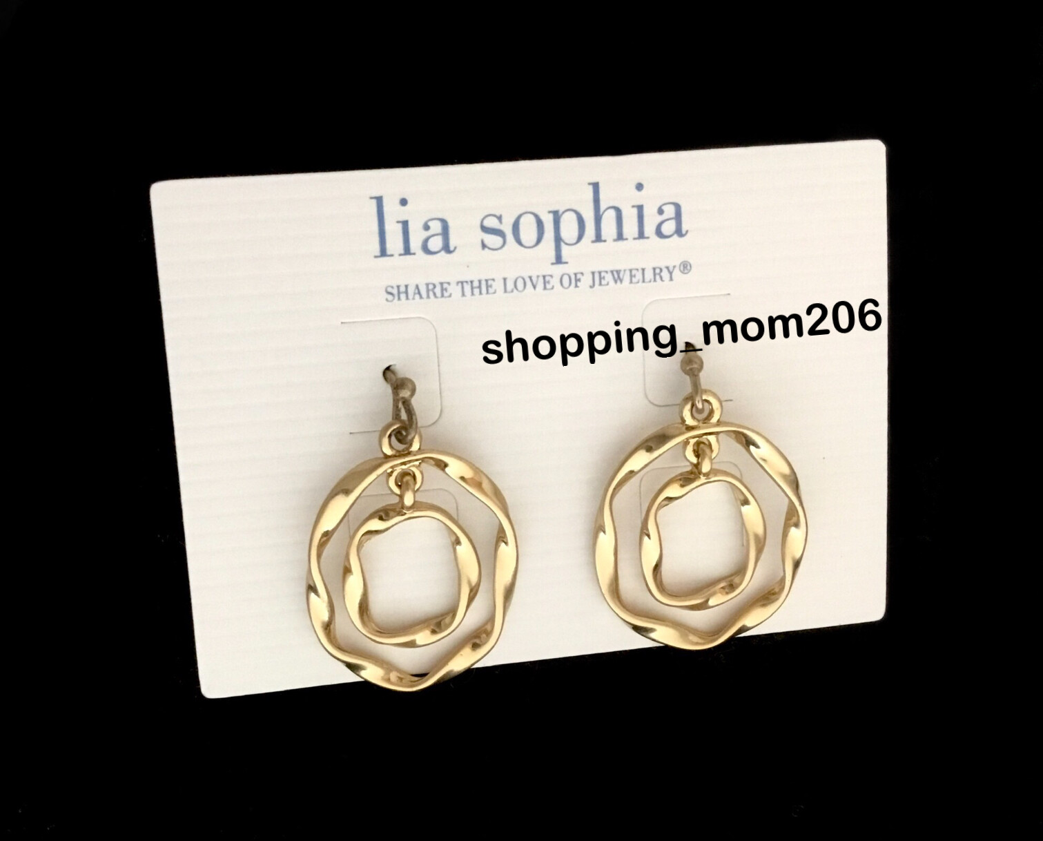Lia Sophia “Current” Gold Tone Wave Pattern Earrings