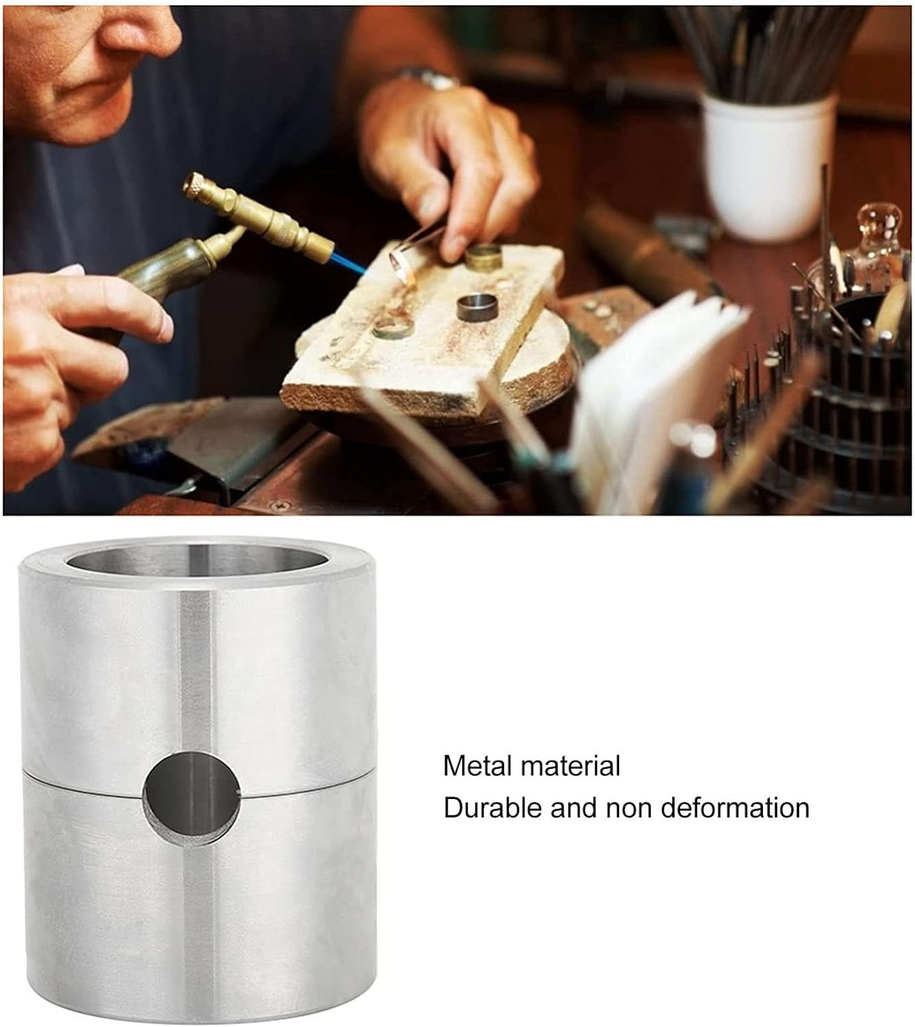Sand Casting Sandbox, Aluminum Alloy Jewelry Casting Mold Melting Pot,Heat Cylin