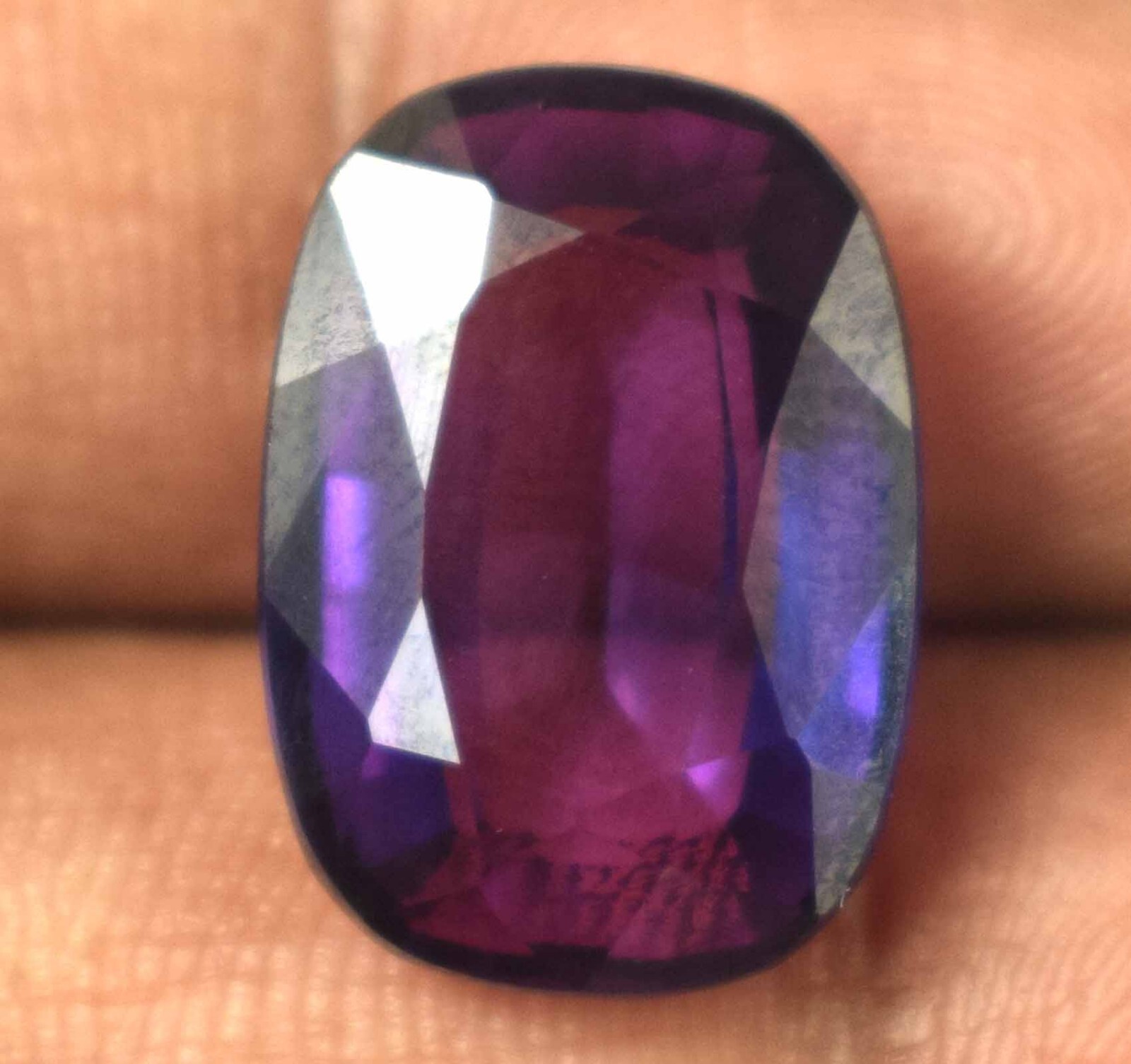 Purple Blue Boysenberry Sapphire 9.75 Ct Cushion Natural Gems Certified C5331