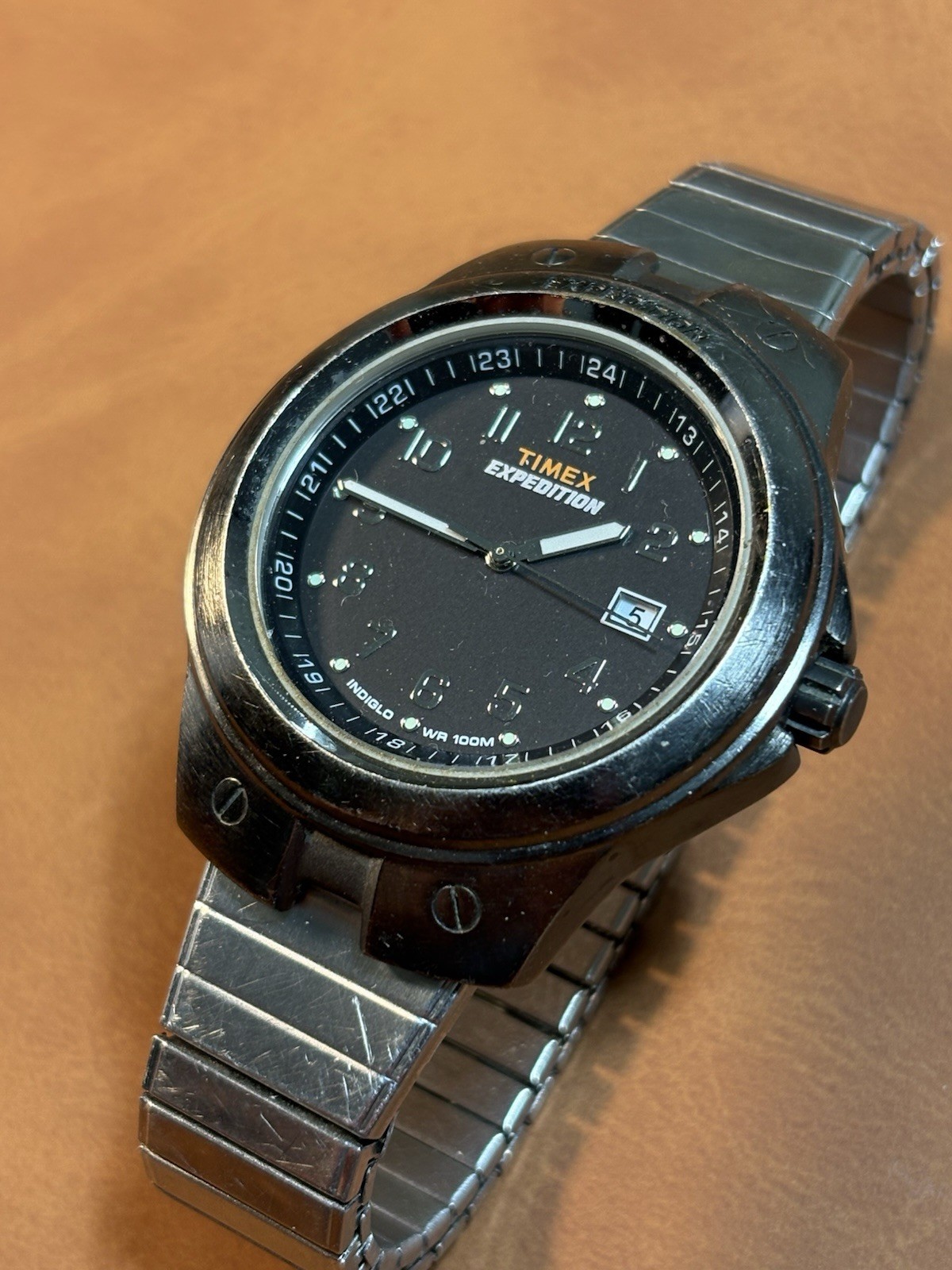 Timex Expedition Indiglo WR100M Men Quartz Watch 42mm,Expandable Band,Untested