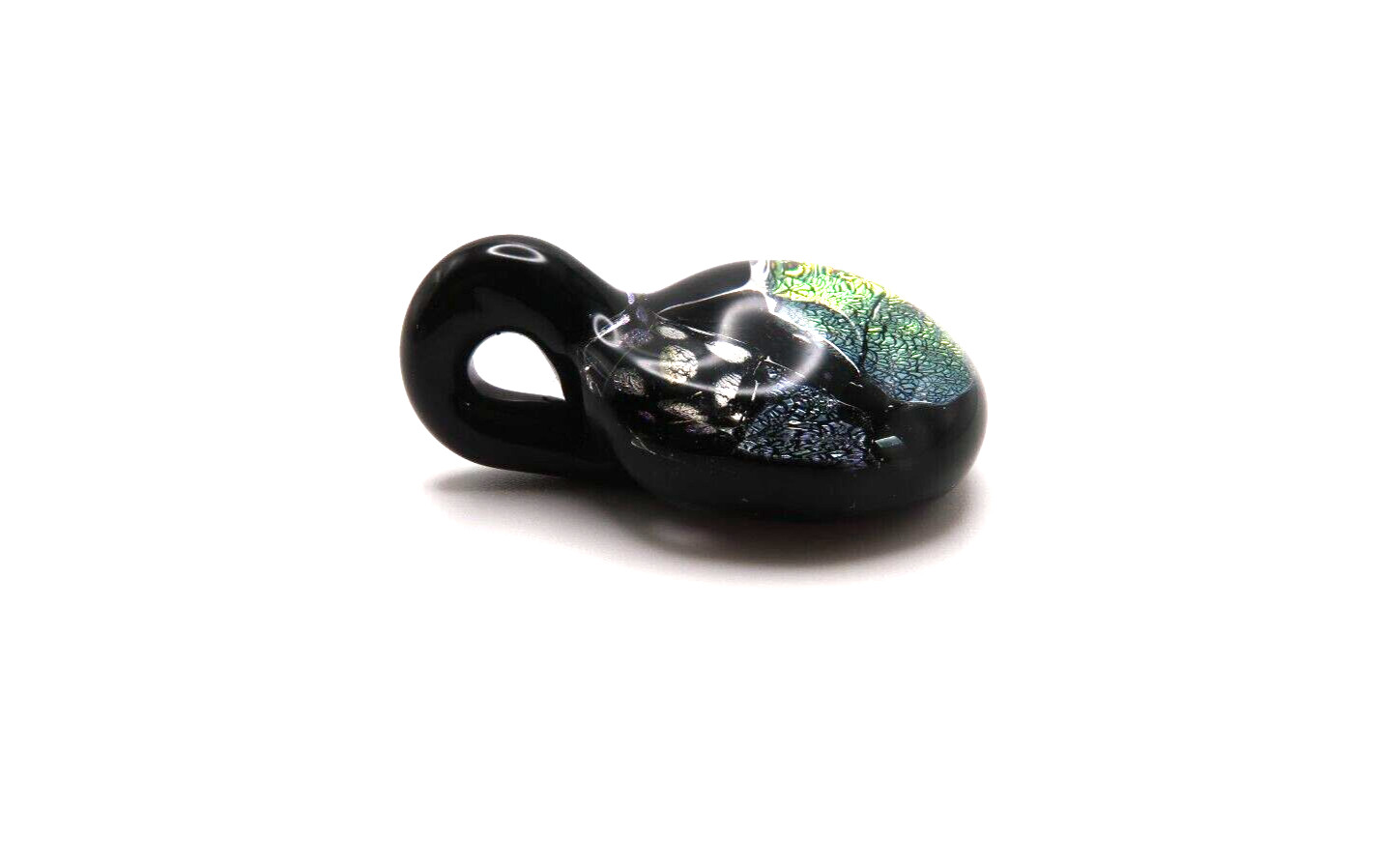 Vintage Hand Made Foil Glass Pendant 3.6cm x 2.5cm NB9