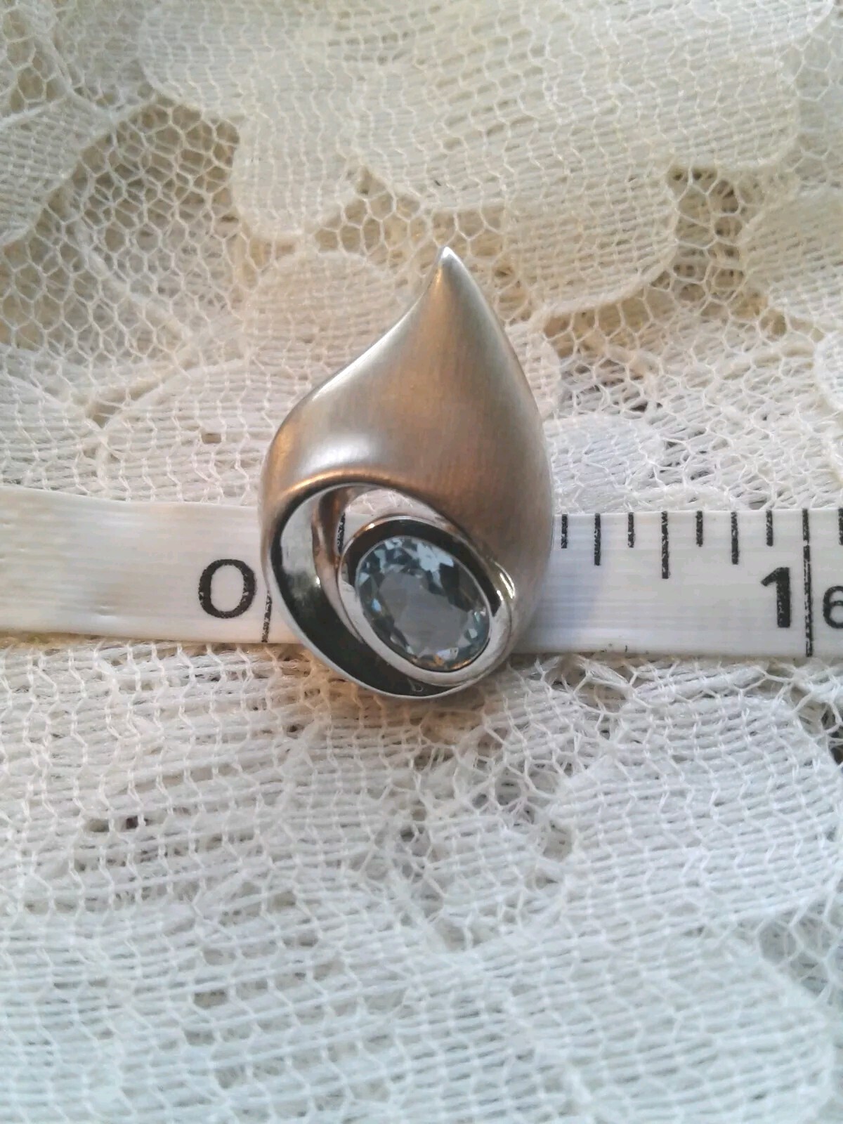 Unique Shape Blue Topaz Post Earrings Set In Satin Finish 925 Sterling Silver