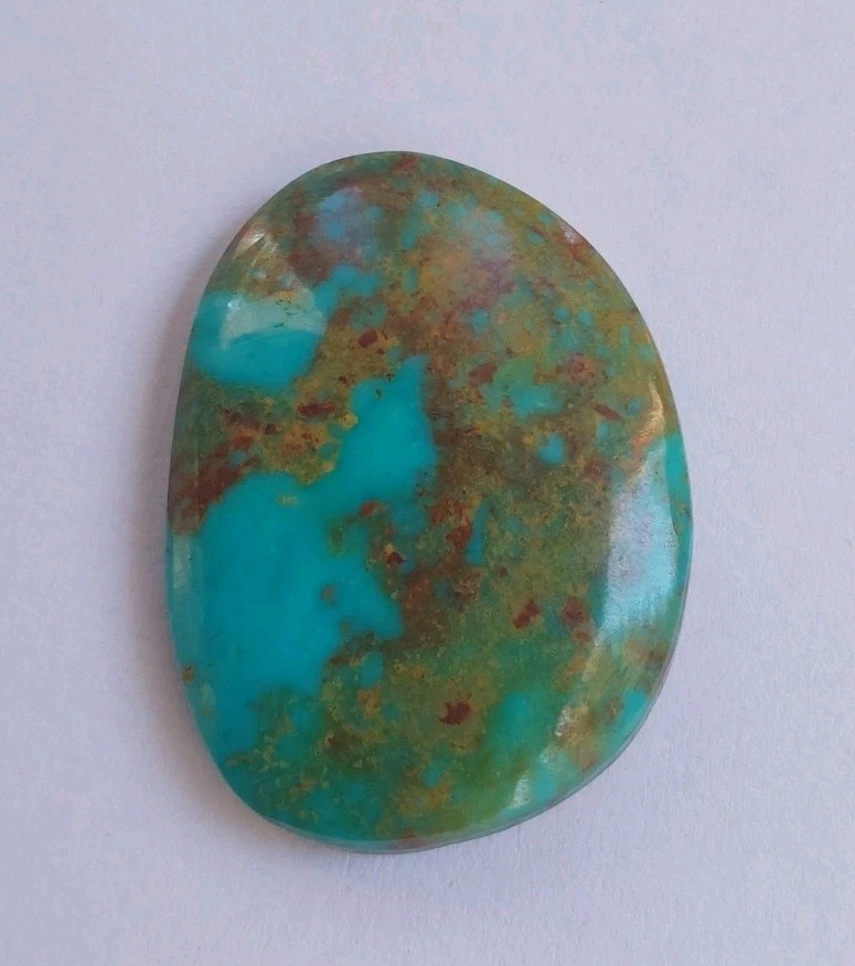 Natural Bisbee Turquoise 38 Carat Cabochon Sky Blue & Brown No Backing #13