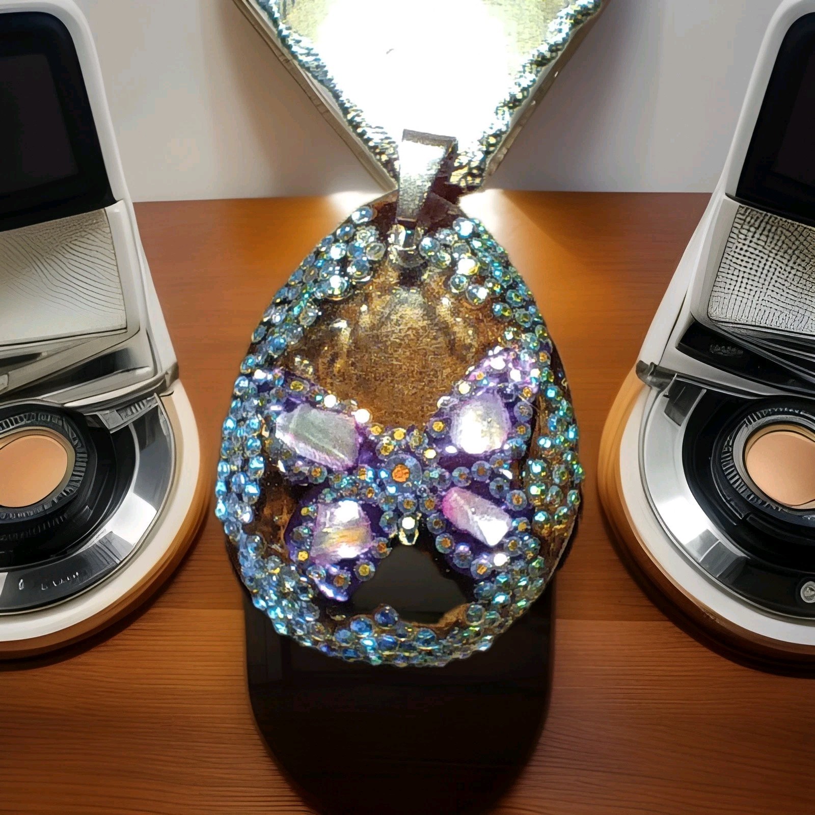 Crystal Butterfly Pendant Necklace, Reversible, Mother of Pearl The Perfect Gift