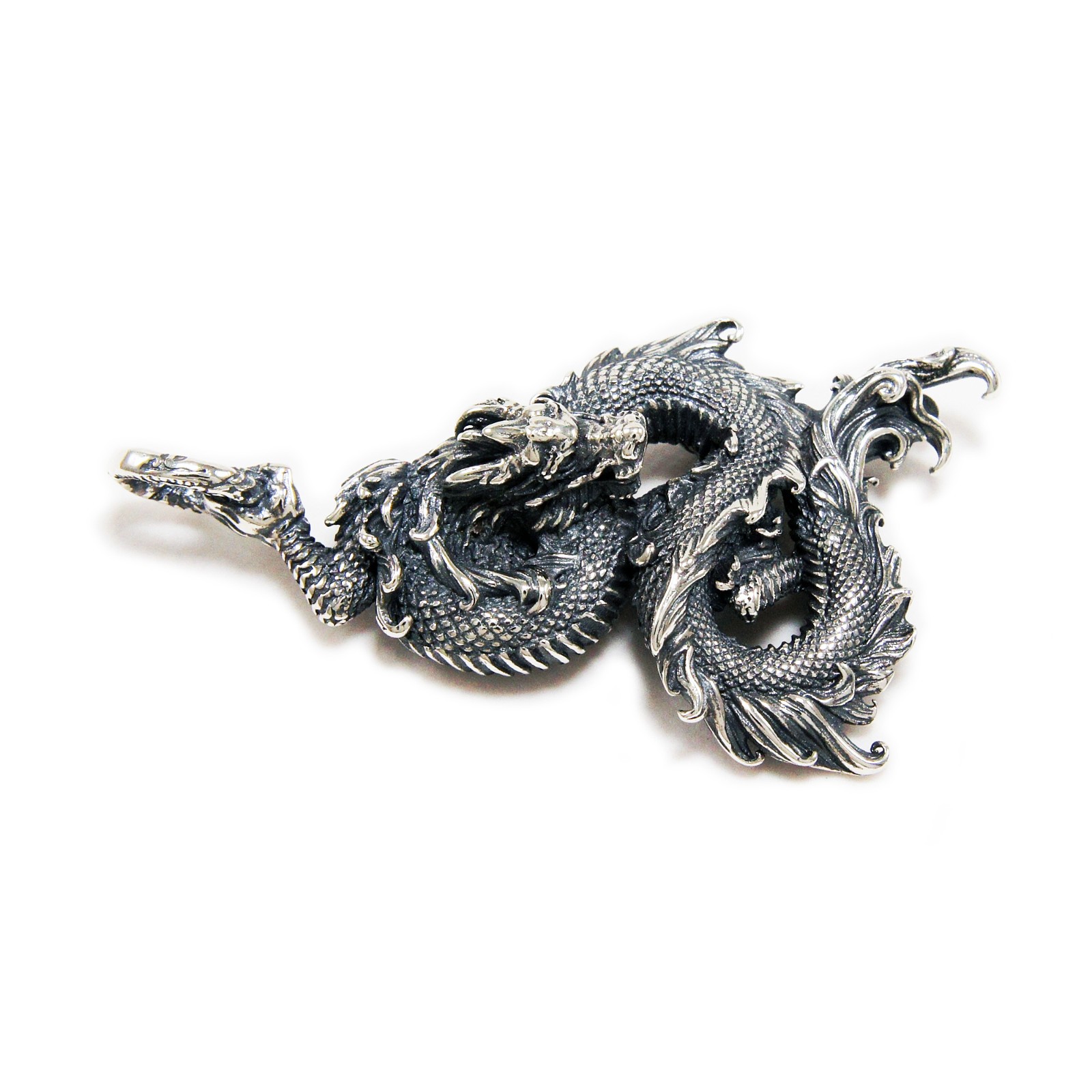 DRAGON 925 STERLING SILVER BIKER GOTHIC ROCKABILLY ROCK N ROLL PENDANT KH-018