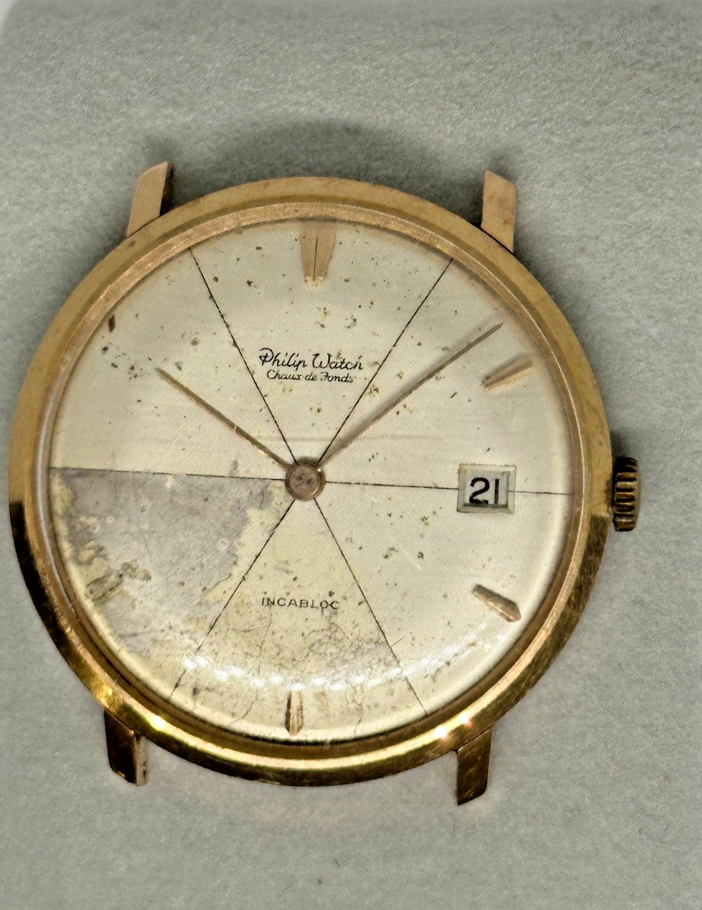 Vintage Philip Watch 18K Solid Gold 750 Mechanical – Cal. ETA – For Restoration