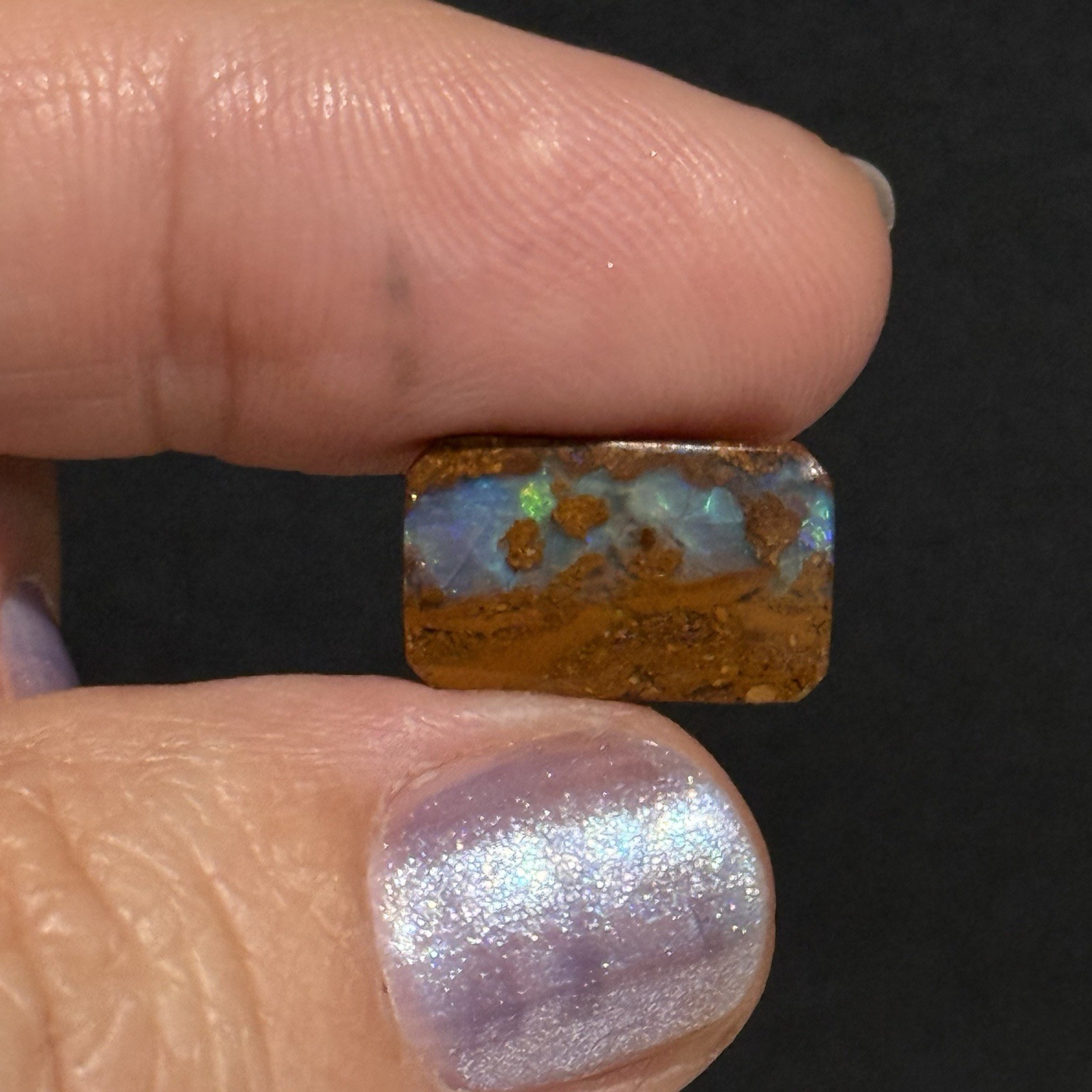 4.65ct 14.2×8.7x4mm Australuan Koroit Boulder Opal Cabochon Ring Gem