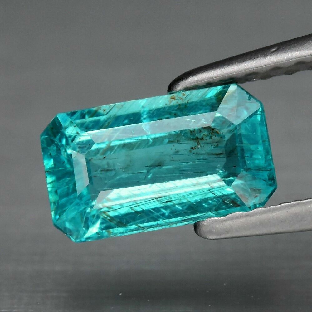 1.02 Ct Natural Paraiba-Color Neon Blue-Green Apatite Octagon Gemstone See Video