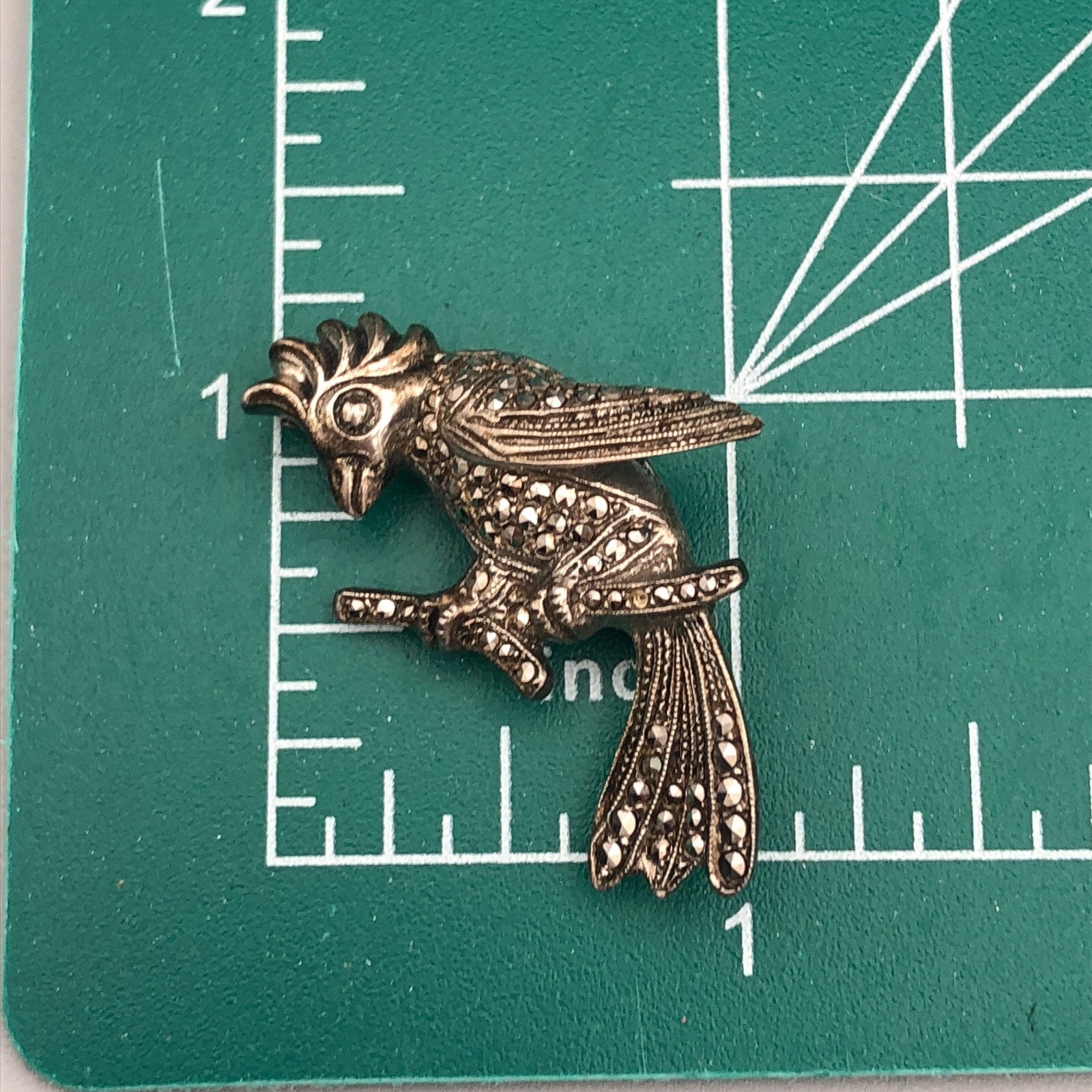 Vintage Sterling Silver Bird Brooch Pin 925 Dimensional Cockatoo 7.36 grams