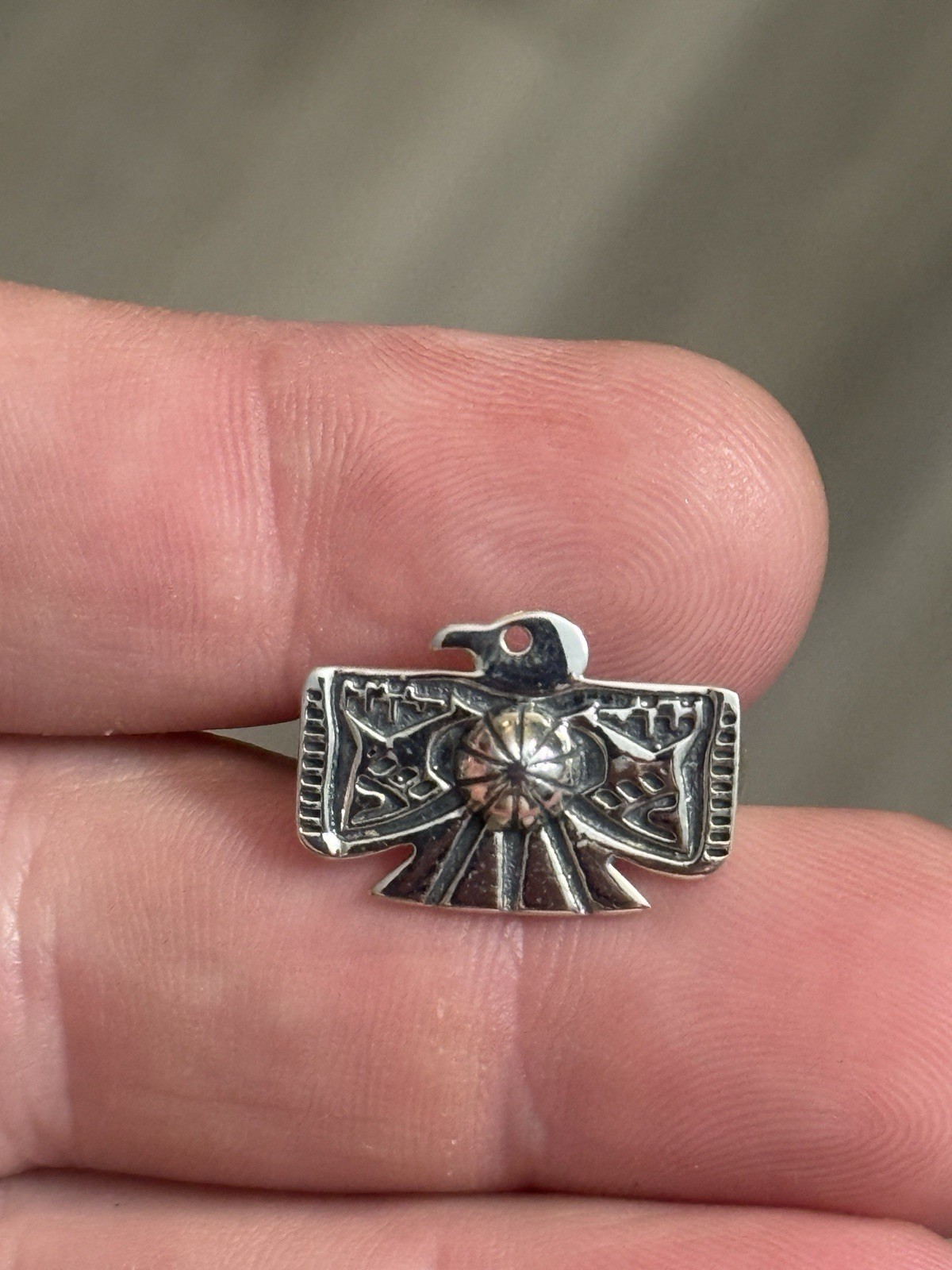STERLING SILVER STAMPED THUNDERBIRD CONCHO SHOT BAND RING Sz 6,9,or 10 .925