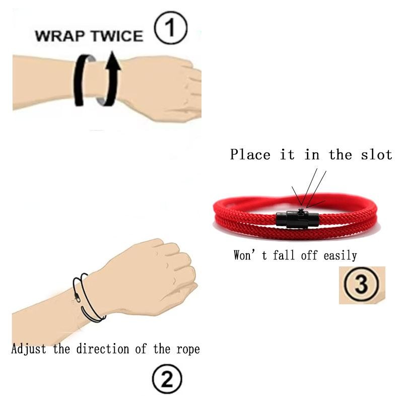 Simple Style Men’s Rope Bracelet Double Layer 4mm Thread Fabric Casual Accessory