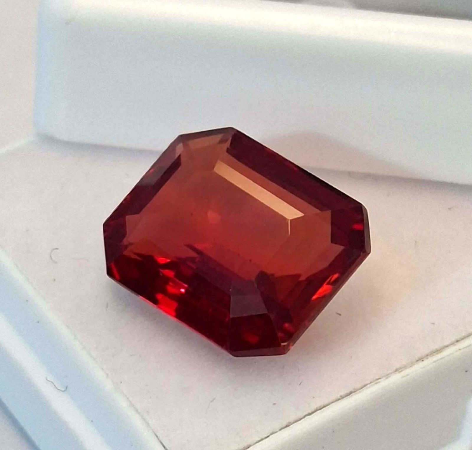 Hessonite Garnet Emerald Cut 8-10 Ct Natural Certified Loose Gemstone RK389
