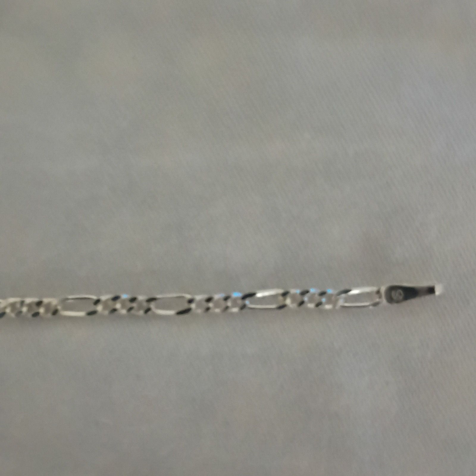 Sterling Silver .925 Diamond Cut Figaro Chain Anklet Lobster Clasp 8 Inch 2mm
