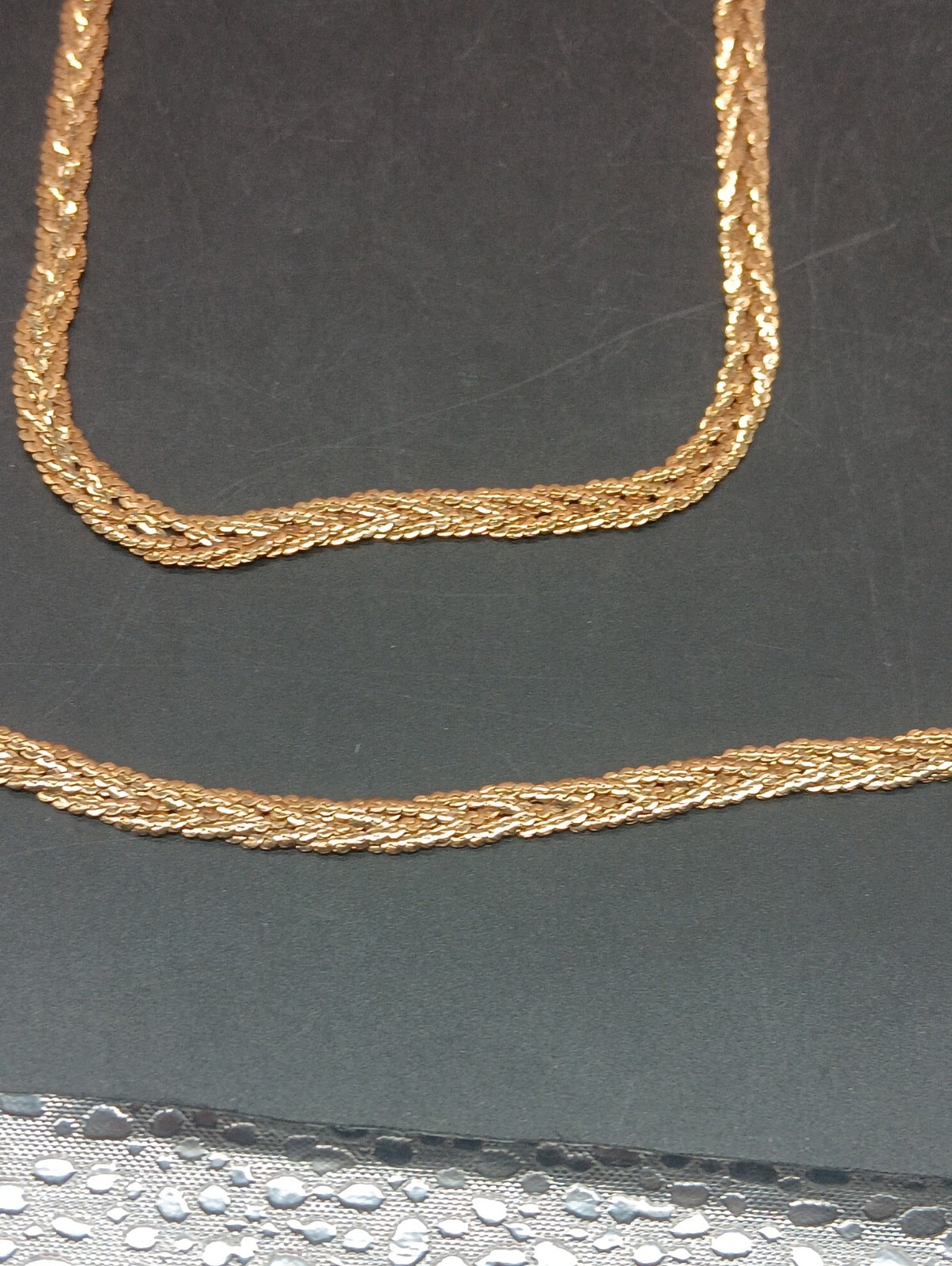 Braided 3 Woven Rope Necklace & Bracelet Set 1/20 12K GF 15.0 Total Grams *Read