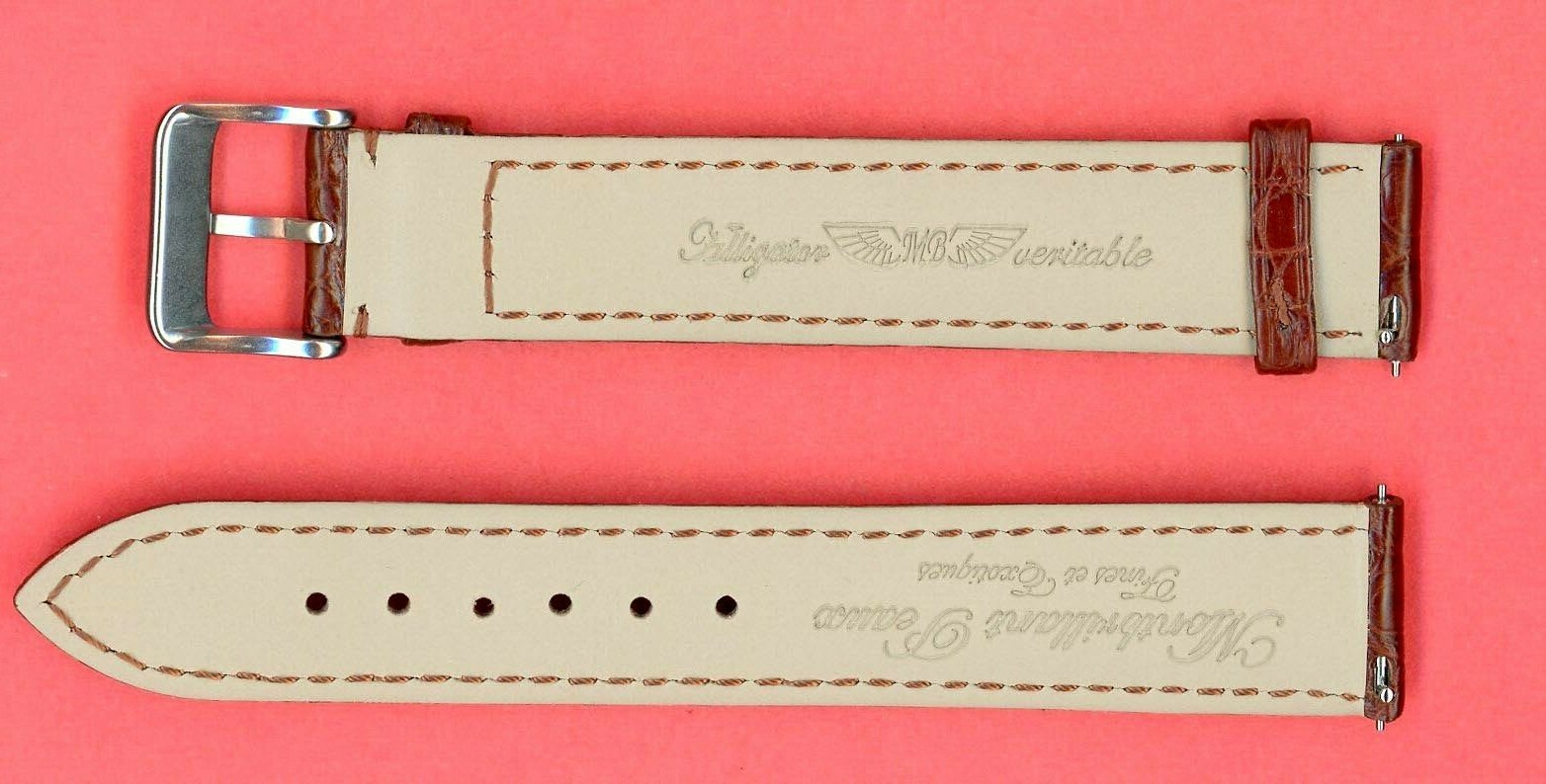 GENUINE ALLIGATOR STRAP DARK LIGHT & MAHOGANY BROWN 18mm 19mm 20mm & EXTRA LONG