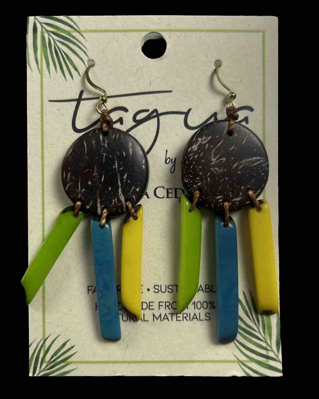 Fair Trade Tagua Nut Organic Earrings Jewelry (Sustainable & Eco-Friendly)