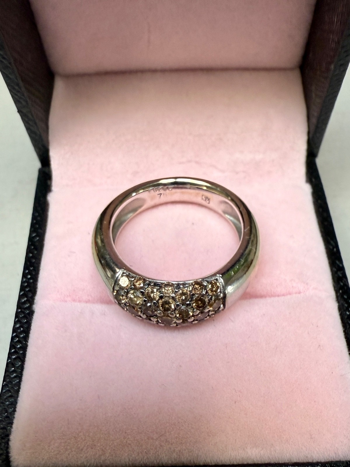 LooK!! 18K W/G Fancy CoCo Brown Chocolate Diamond Ring 0.57CTW