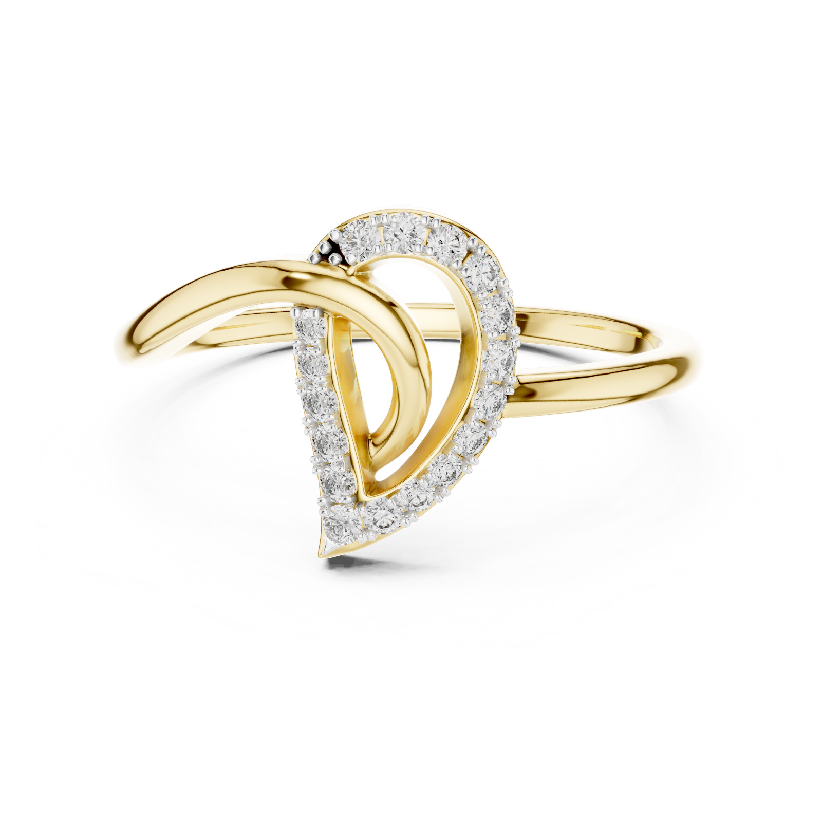 Round Cut Natural Certfied Diamond Twisted Vine Engagement Ring 14k Gold Over