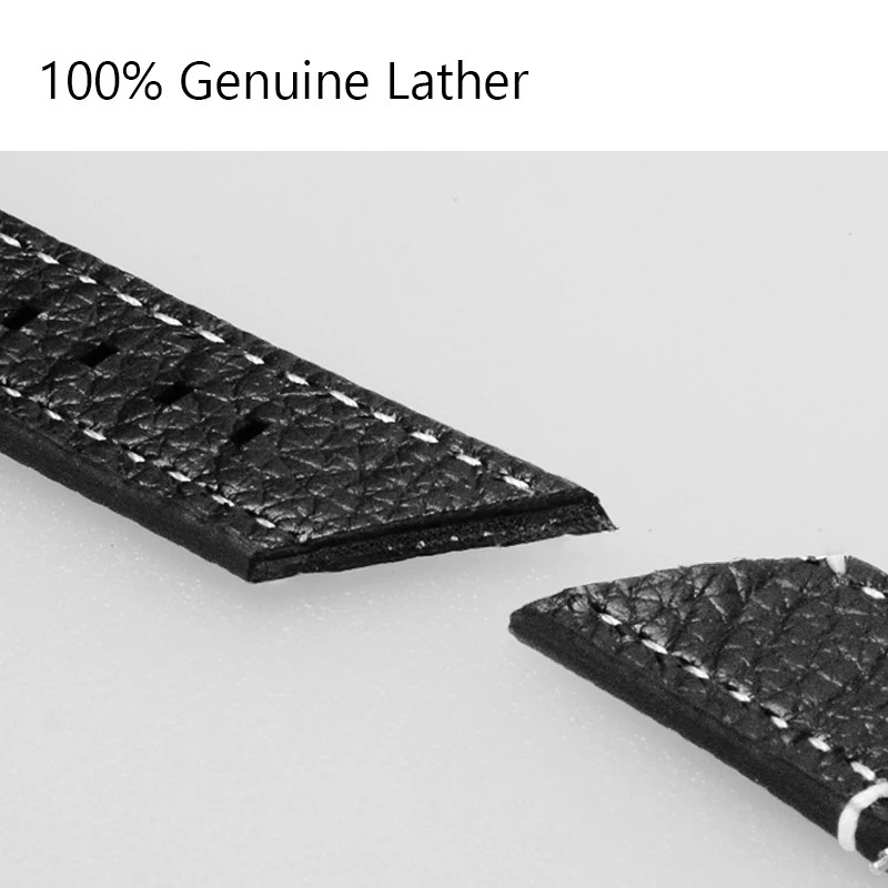Genuine Leather Watch Band Strap Unisex Deployment Clasp 18/20/22/24mm
