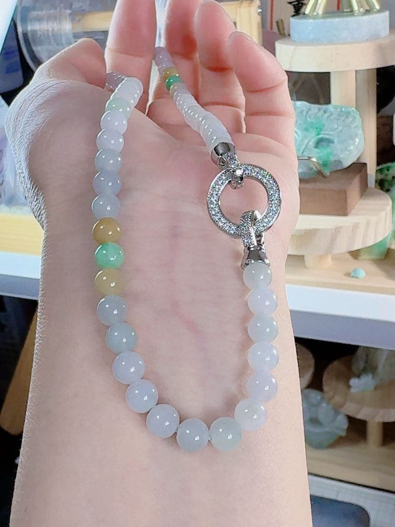 Japanese jade necklace CS0491 Natural Genuine Jade (Guaranteed Authenticity) Tah