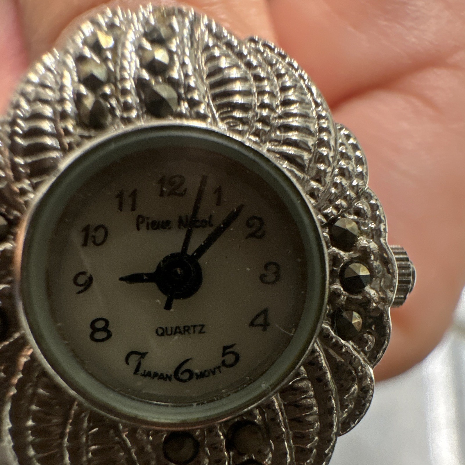 Pierre Nicol Women’s Quartz Ring Watch Silver Tone Analog Arabic Numerals