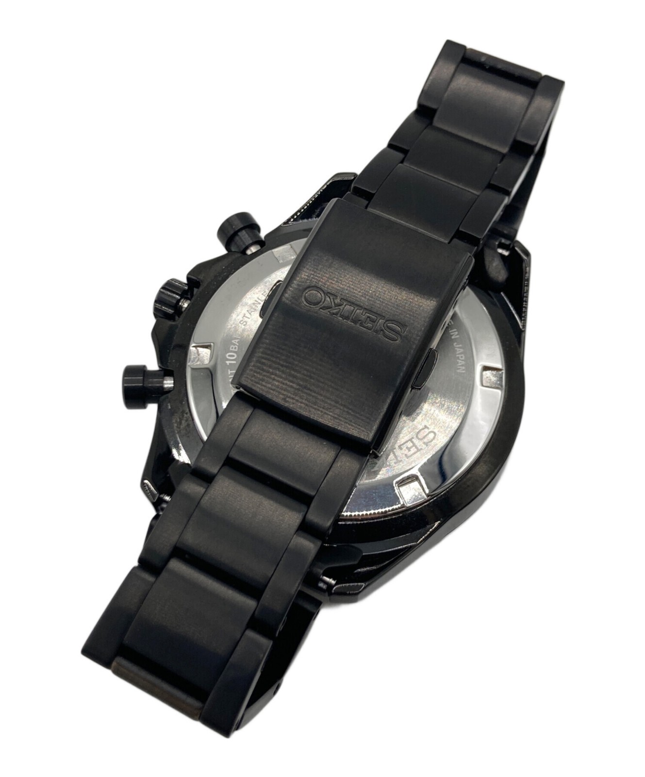 SEIKO x NANO universe Chronograph Watch 8T63-00N0 Black White Japan Steel Men’s