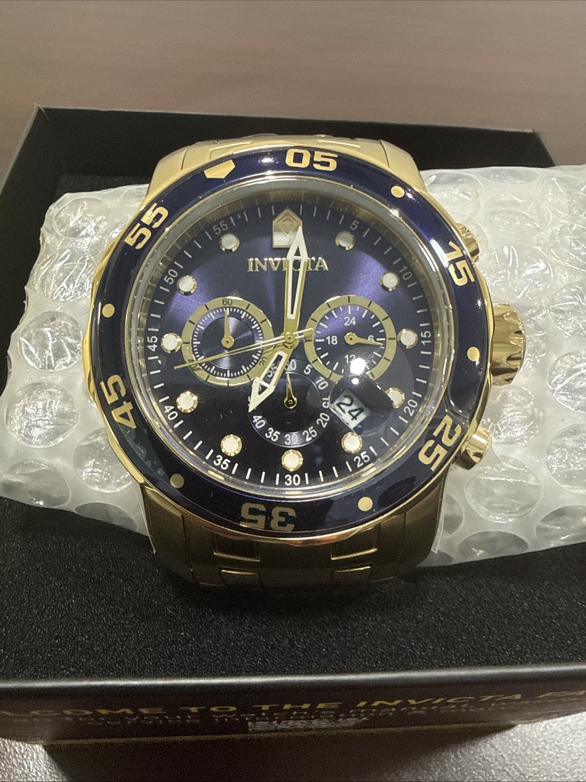 🔥 Invicta Pro Diver 0073 48mm Gold Automatic Watch Excellent Condition🔥🔥🔥