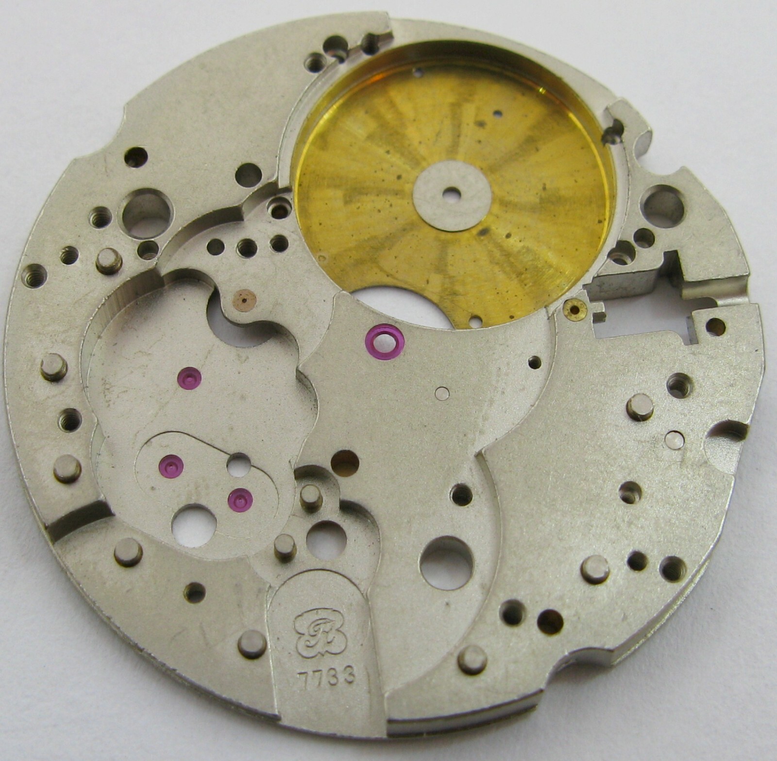 Chronograph watch caliber Valjoux 7733 part #100 main plate