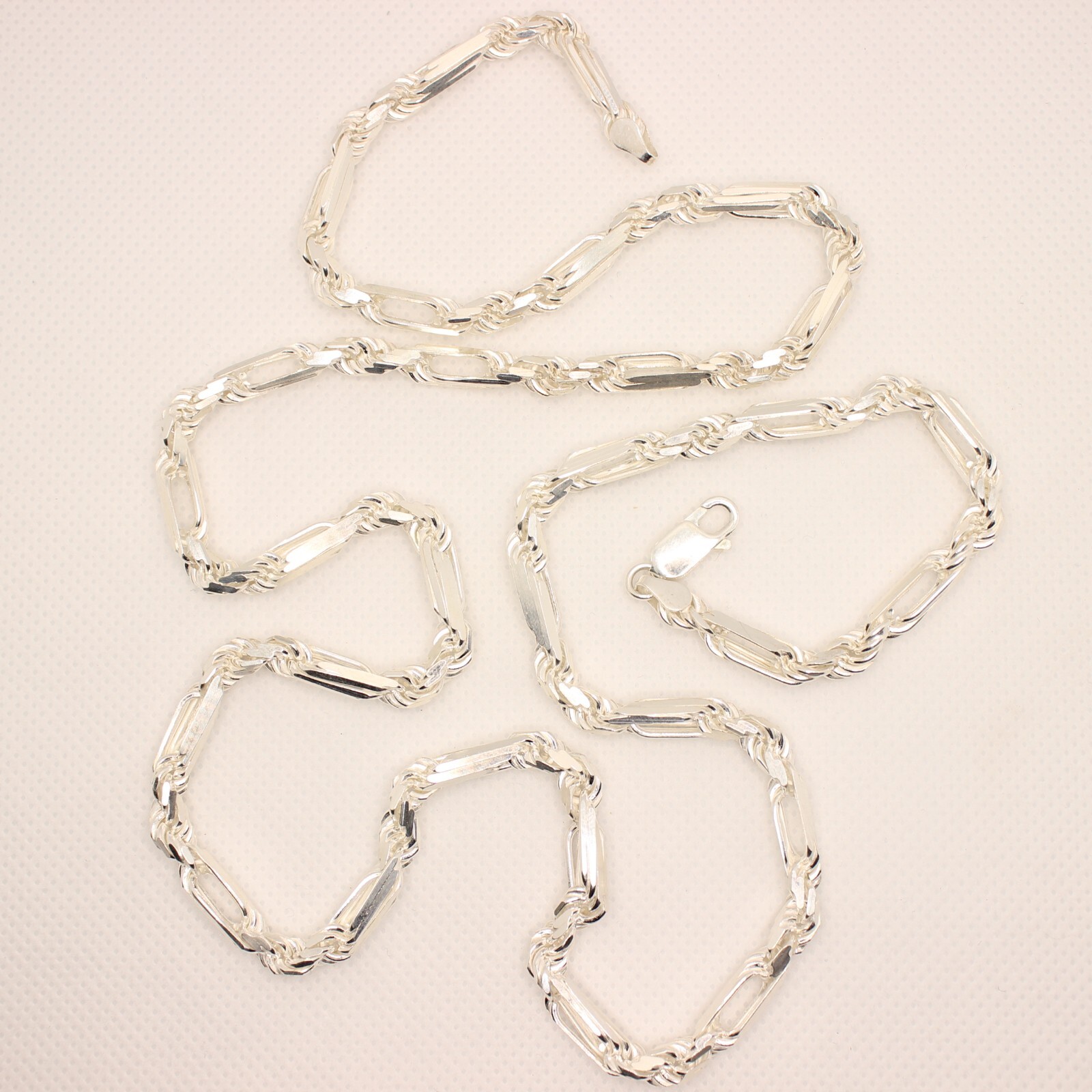 925 Sterling Silver Twisted Milano Figarope Chain Necklace (4mm~5mm/18″~28″)