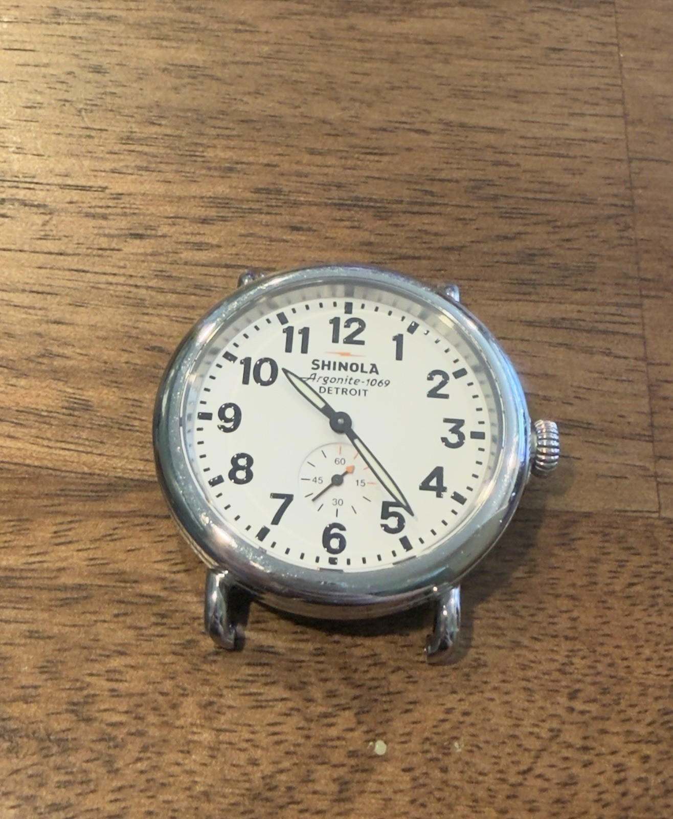 Shinola Runwell Argonite-1069 Detroit White Dial Silver Quartz 41mm Watch
