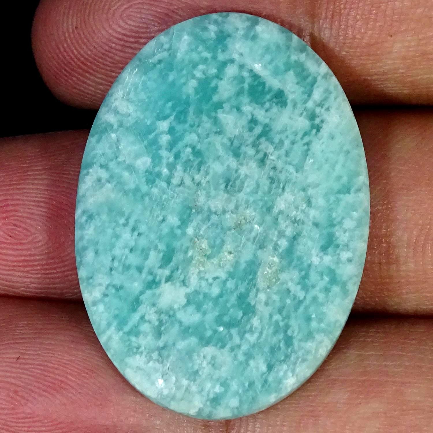 33.30Cts Natural Top Amazonite Oval Cabochon Gemstone 24X35X4MM