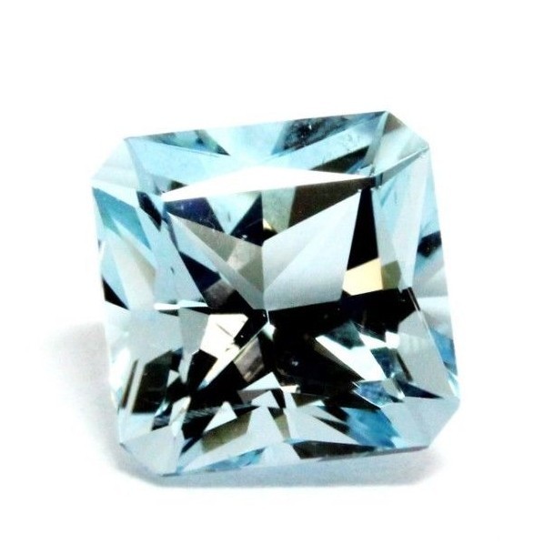 natural aquamarine 1.85ct 7×7 square radiant 7.24×7.21×5.40mm transparent blue