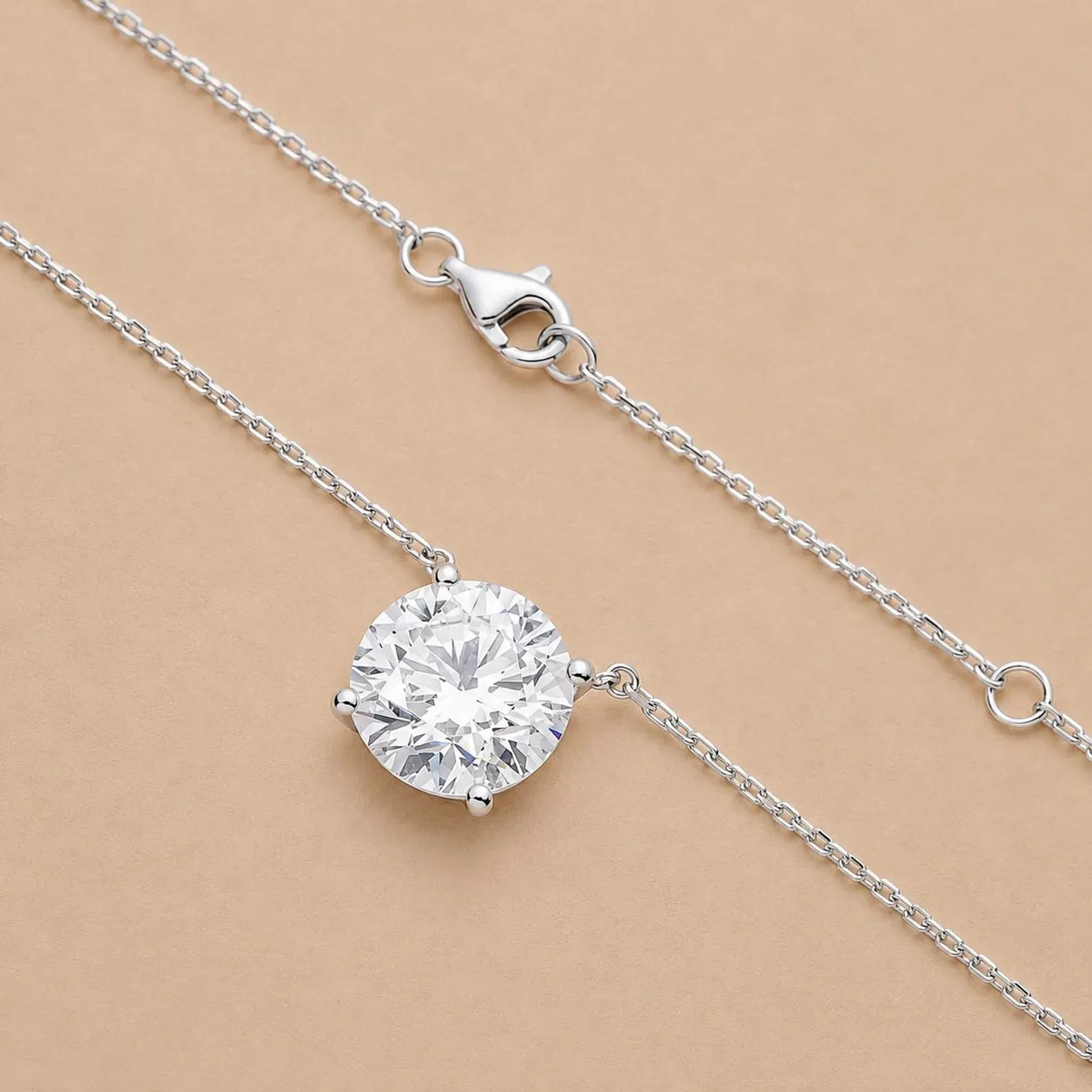 2.00Ct ROUND-Cut VS1 Lab Grown Diamond SOLITAIRE Pendant/Necklace 14k White Gold