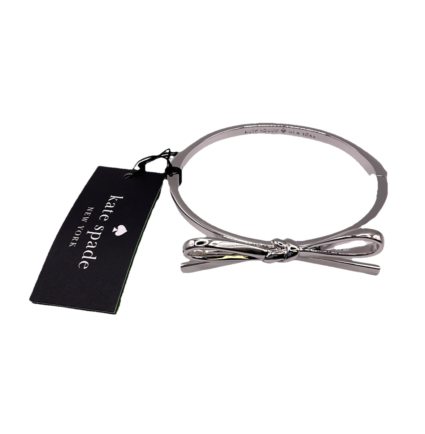 Kate Spade Bracelet Skinny Mini Bow Bangle Silver Tone O0RU2912 XMAS Gift $79