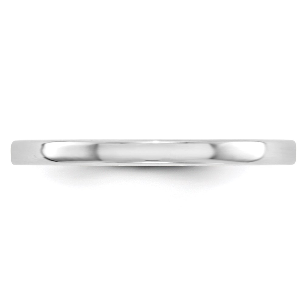 10k White Gold 2mm Lightweight Flat Wedding Band Ring Size 6