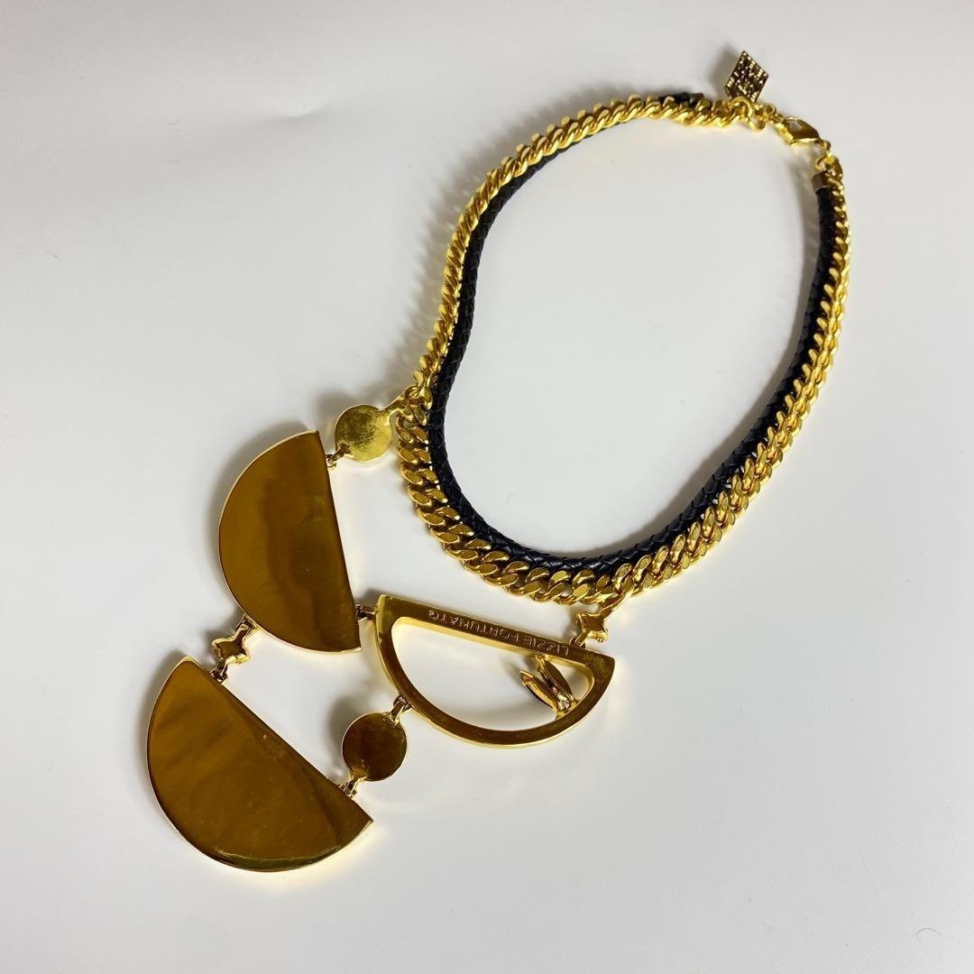 Lizzie Fortunato Necklace Gold Tone Large Pendant Fashion Jewelry 46cm Used