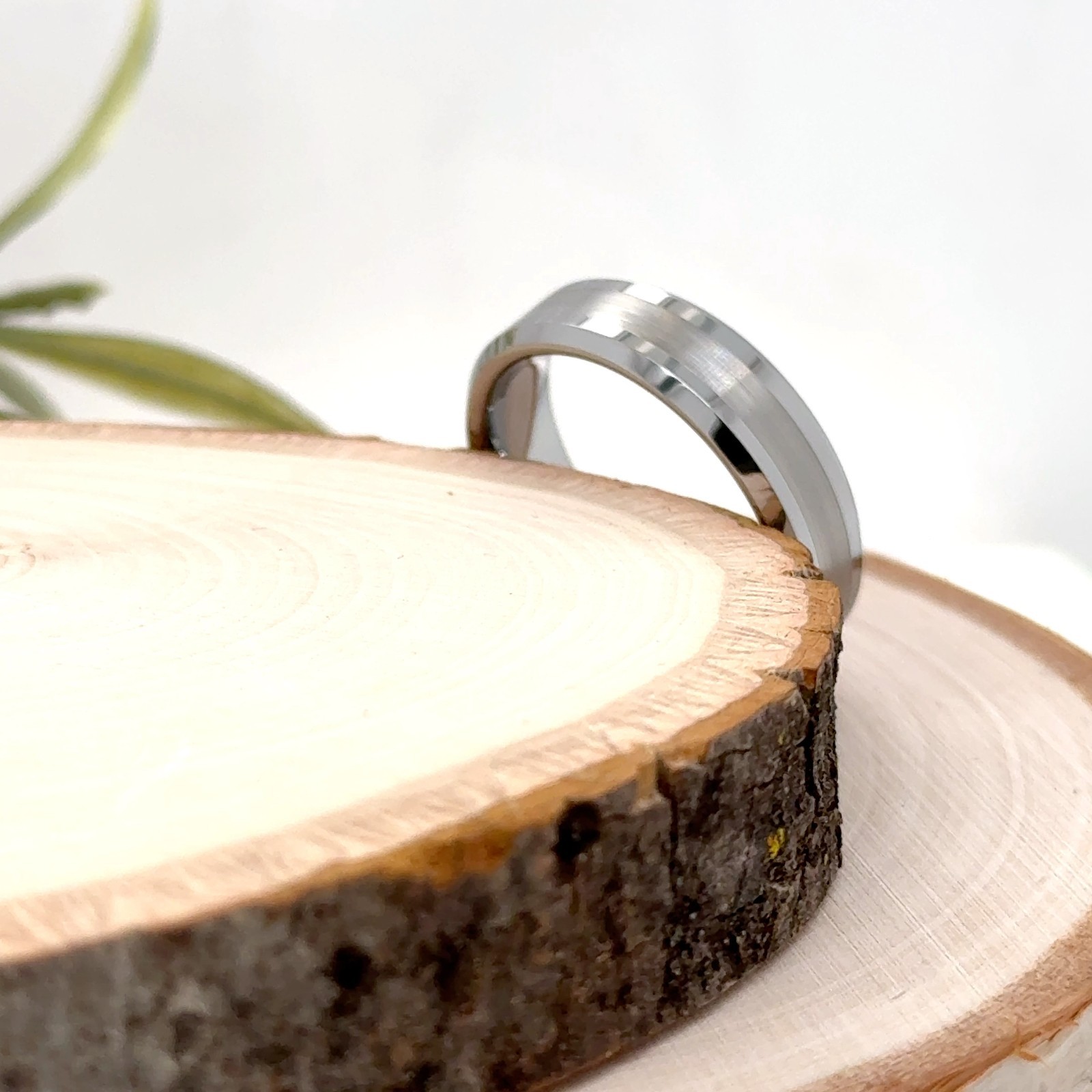 6mm Silver Tungsten Christmas Gifts Ring Matt Finish Polished Edges Promise Band