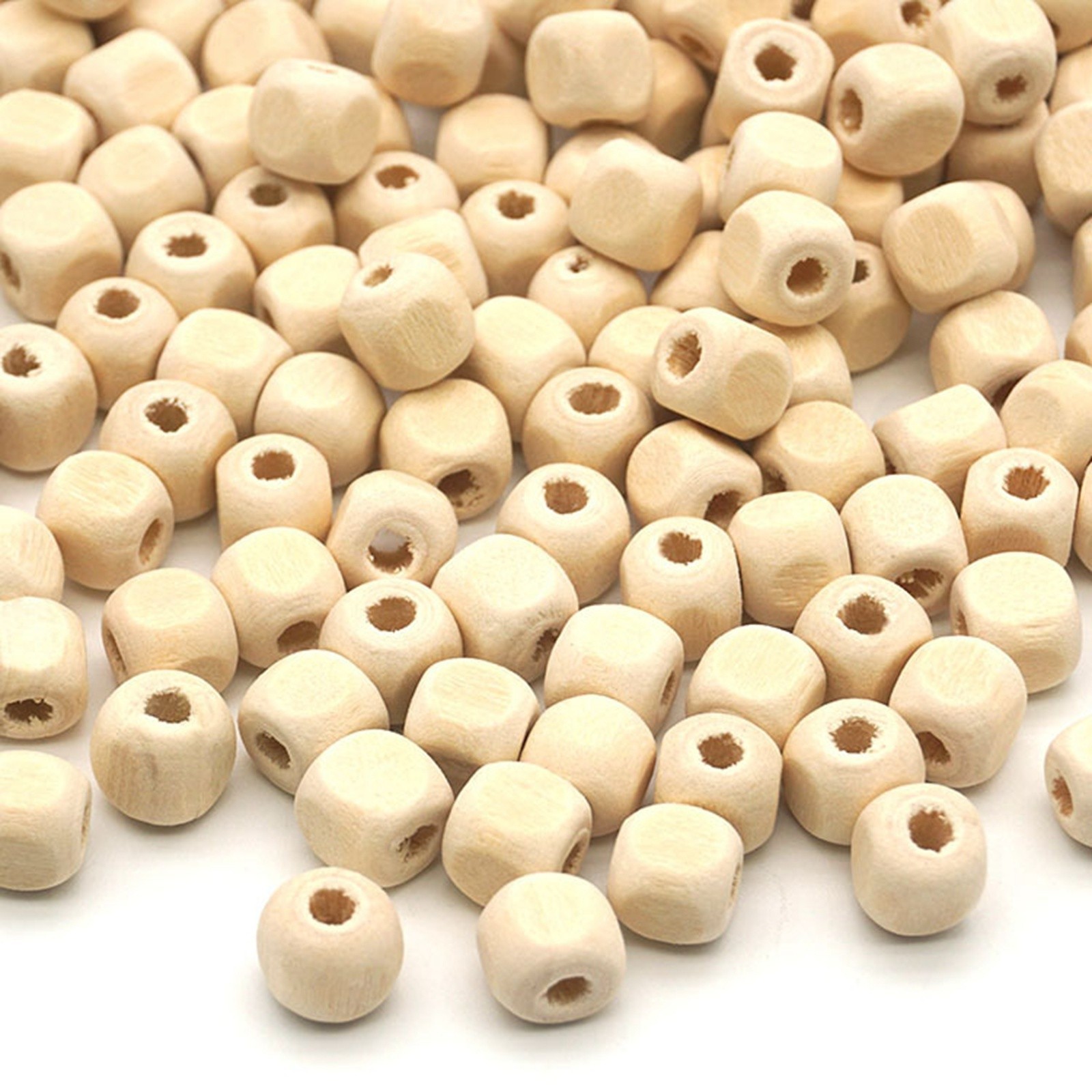 100 Natural Untreated Plain Wood Cube Beads 10X10mm Wooden Spacer beads