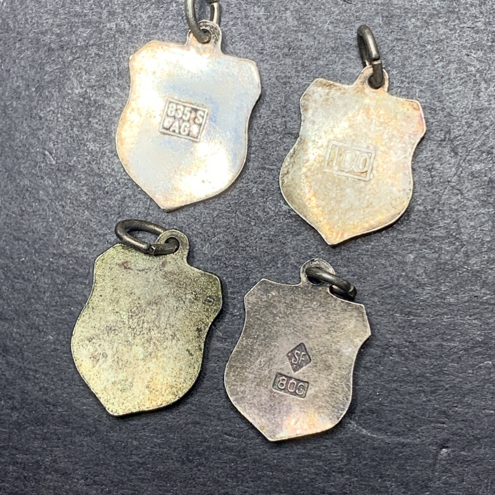 Sterling Silver 800 Lot Necklace Pendant U50 Charms Deutschland Jerusalem Luzern