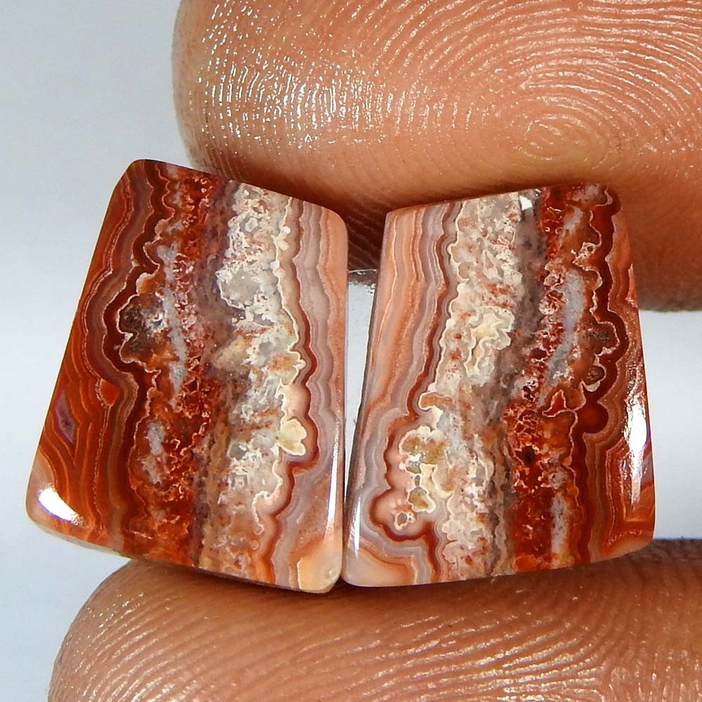 13.50Cts100%Natural Crazy Lace Agate Fancy pair Cabochon Loose Gemstone