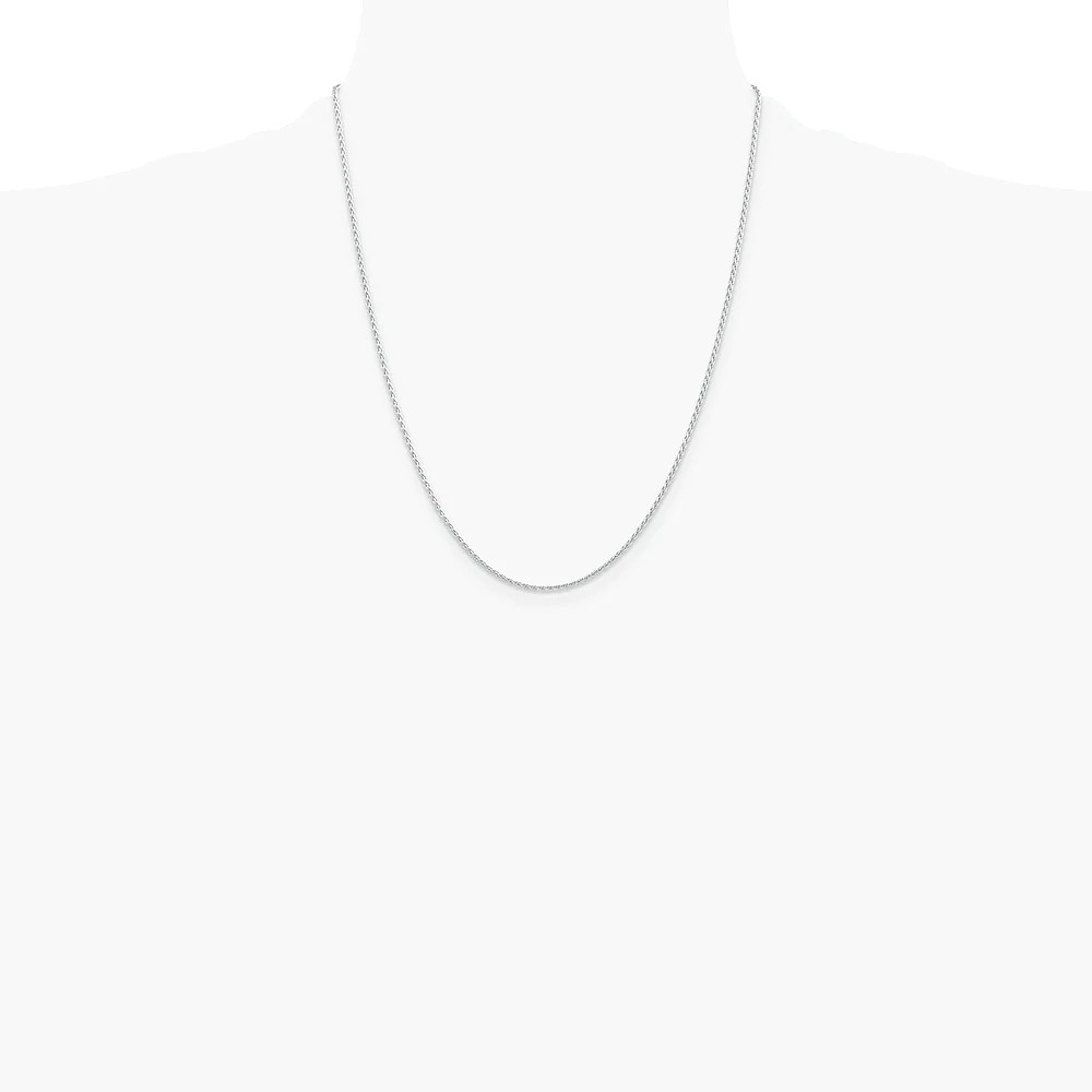14K White Gold 1.5mm Parisian Wheat Chain Necklace 14″-30″