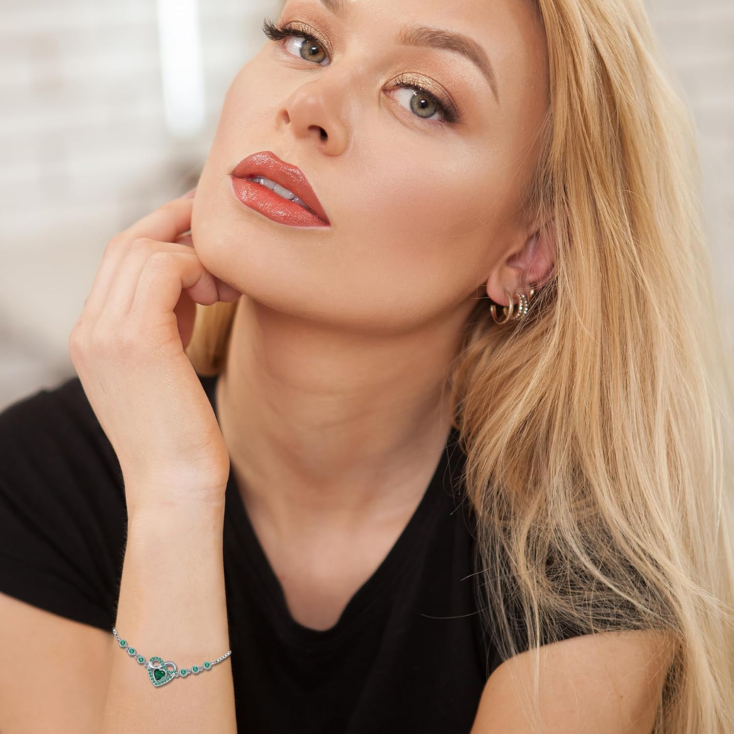 Birthstone Bracelets for Women Trendy: Infinity Heart Tennis Bracelet with Cubic
