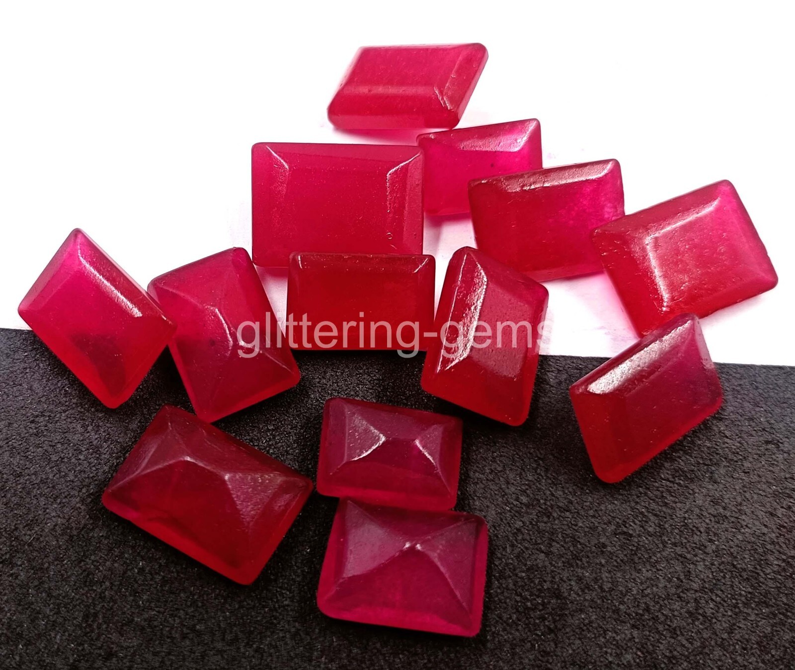 DYED 120 Ct Natural Pink Ruby Lot Emerald Cut Certified IGL Loose Gemstone 5MSZ